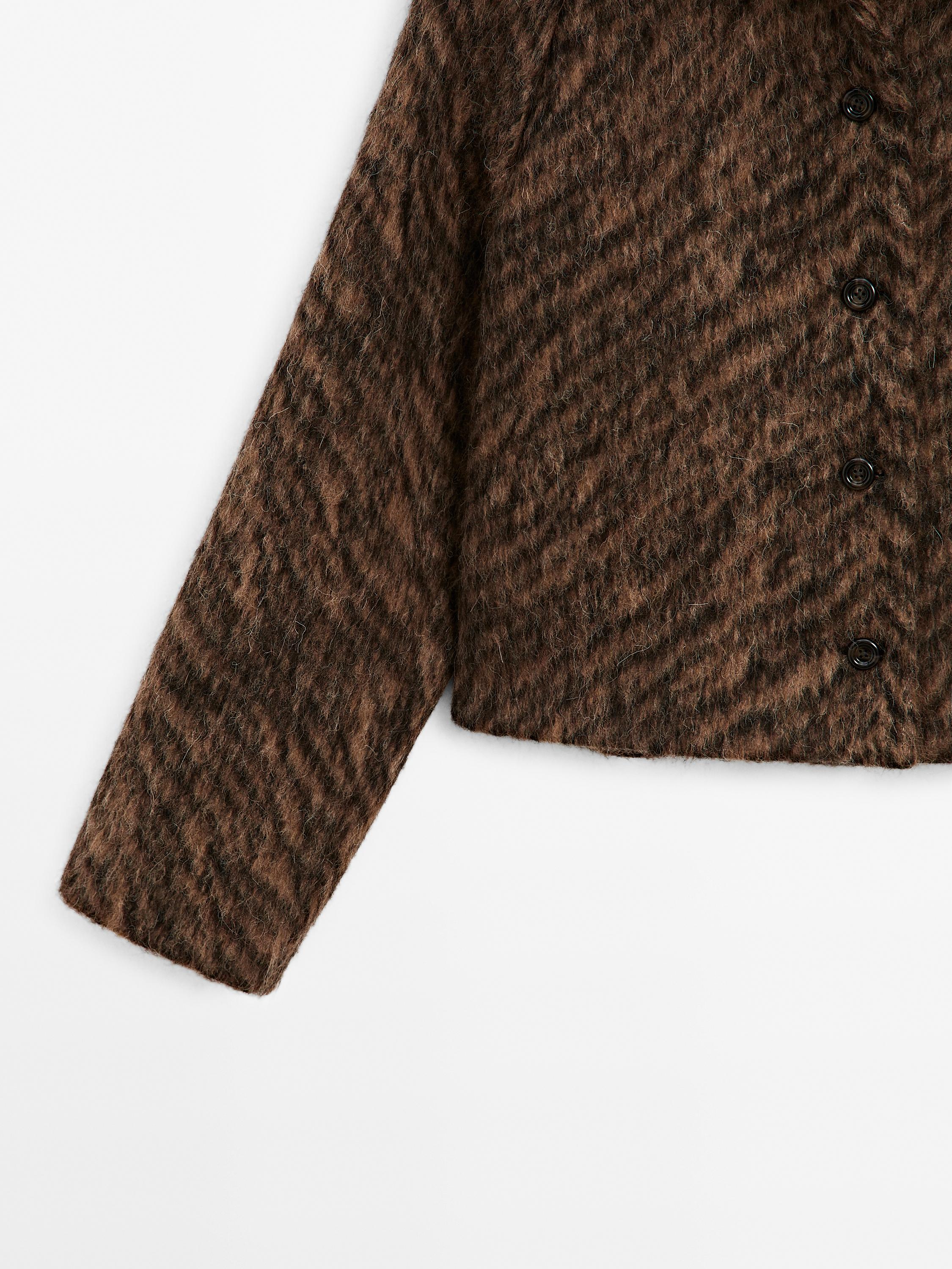 Short animal print coat