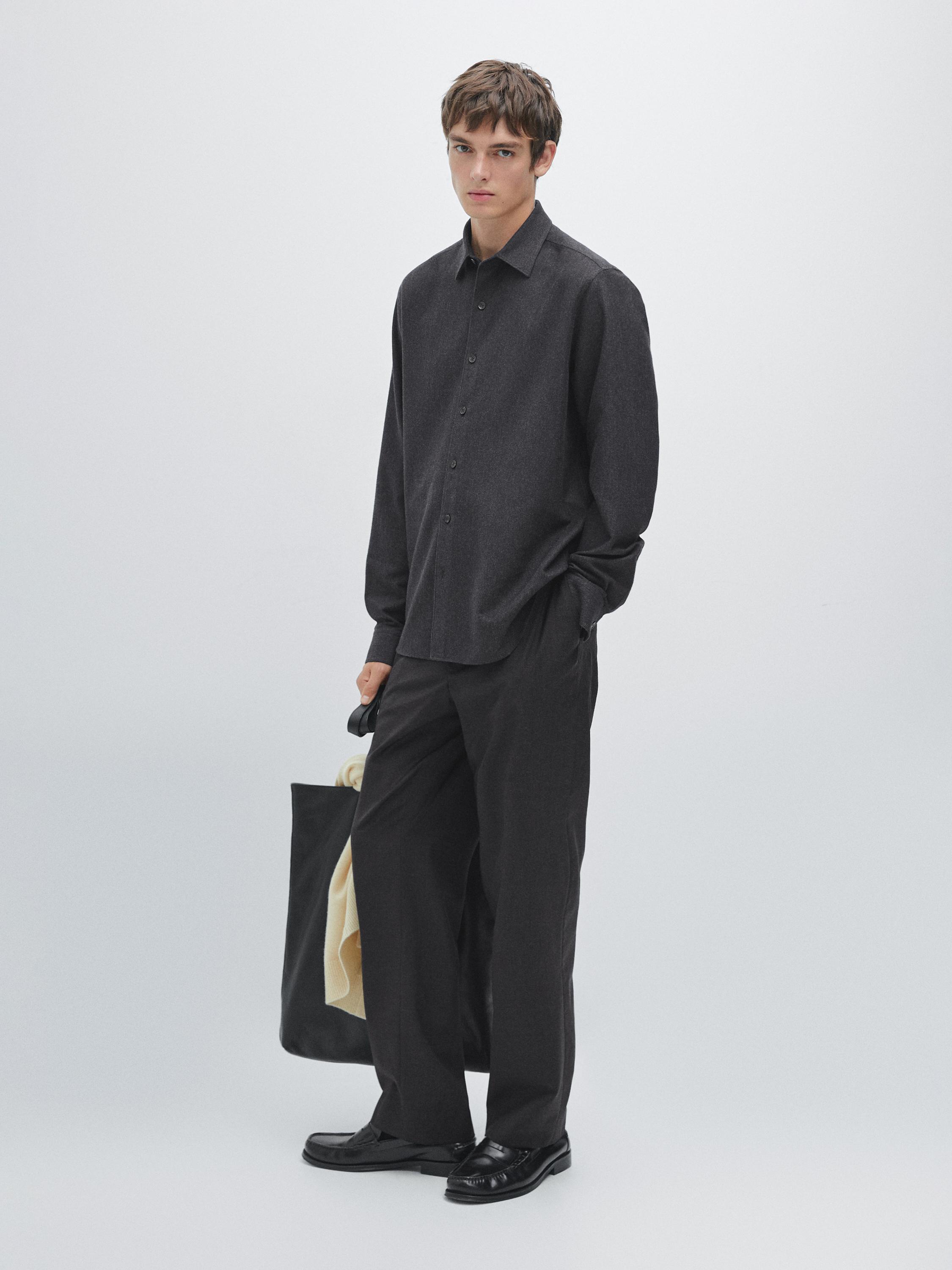 Wool houndstooth trousers