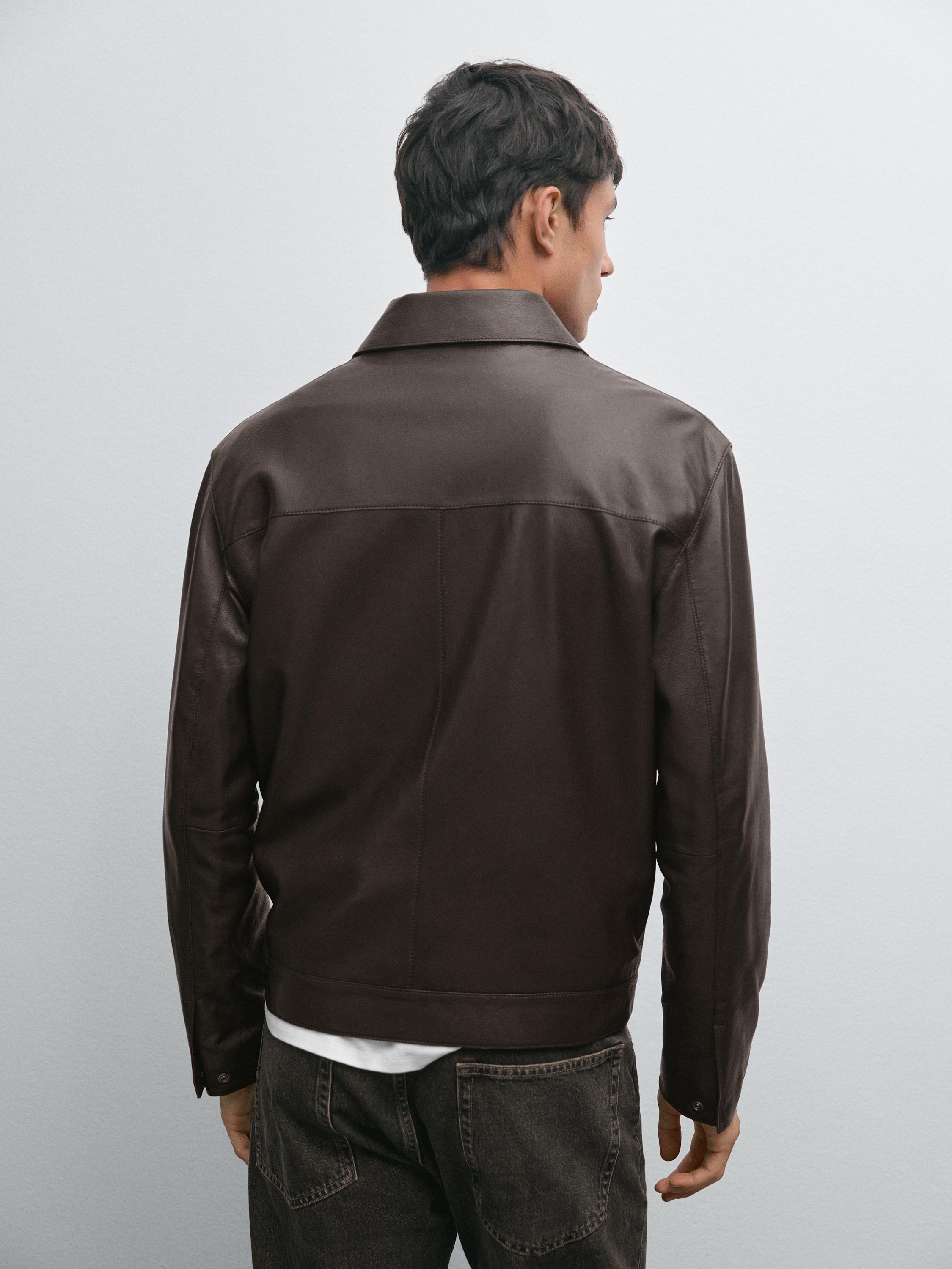 Cowhide nappa leather jacket