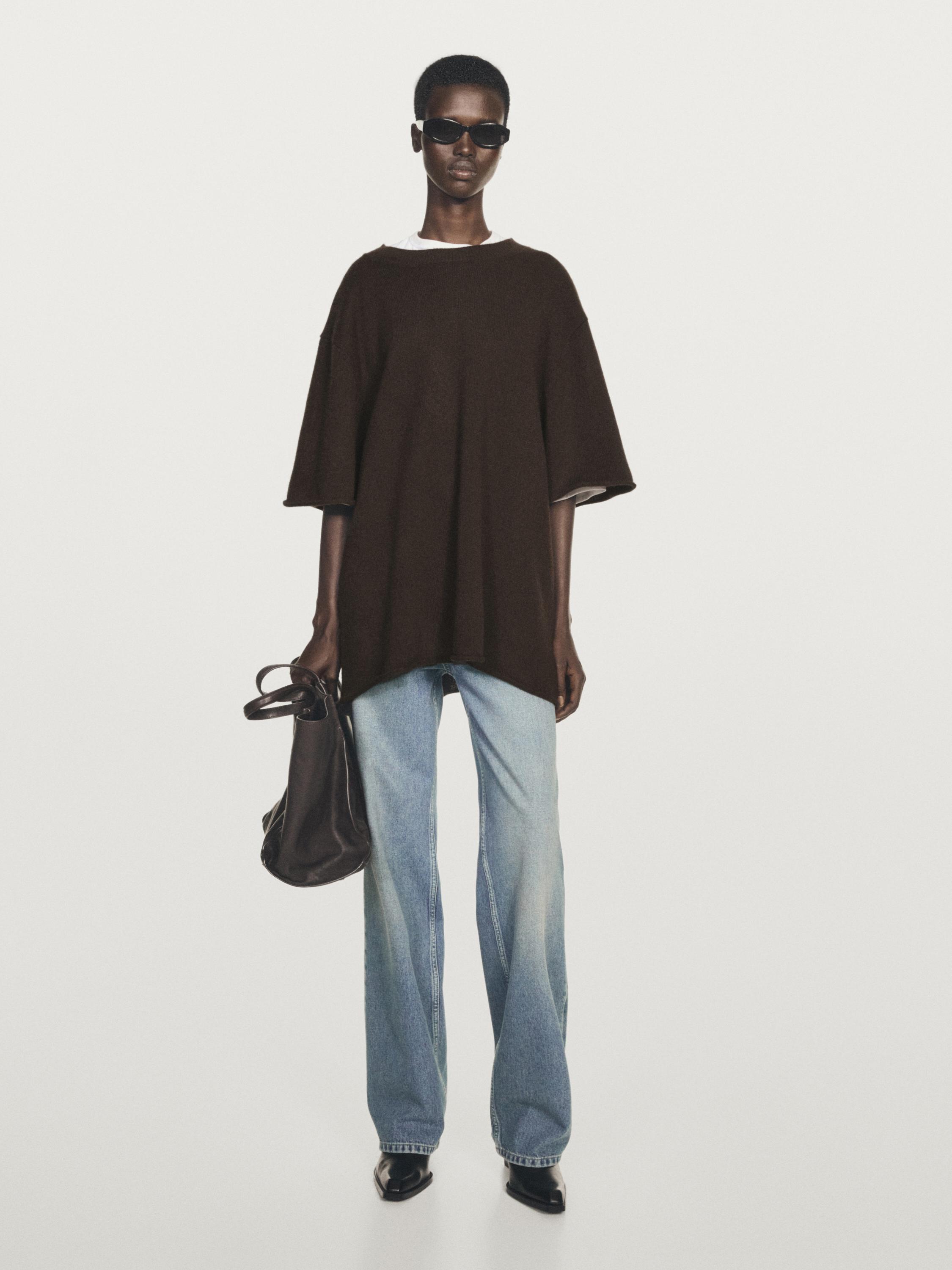 100% cashmere oversize knit sweater