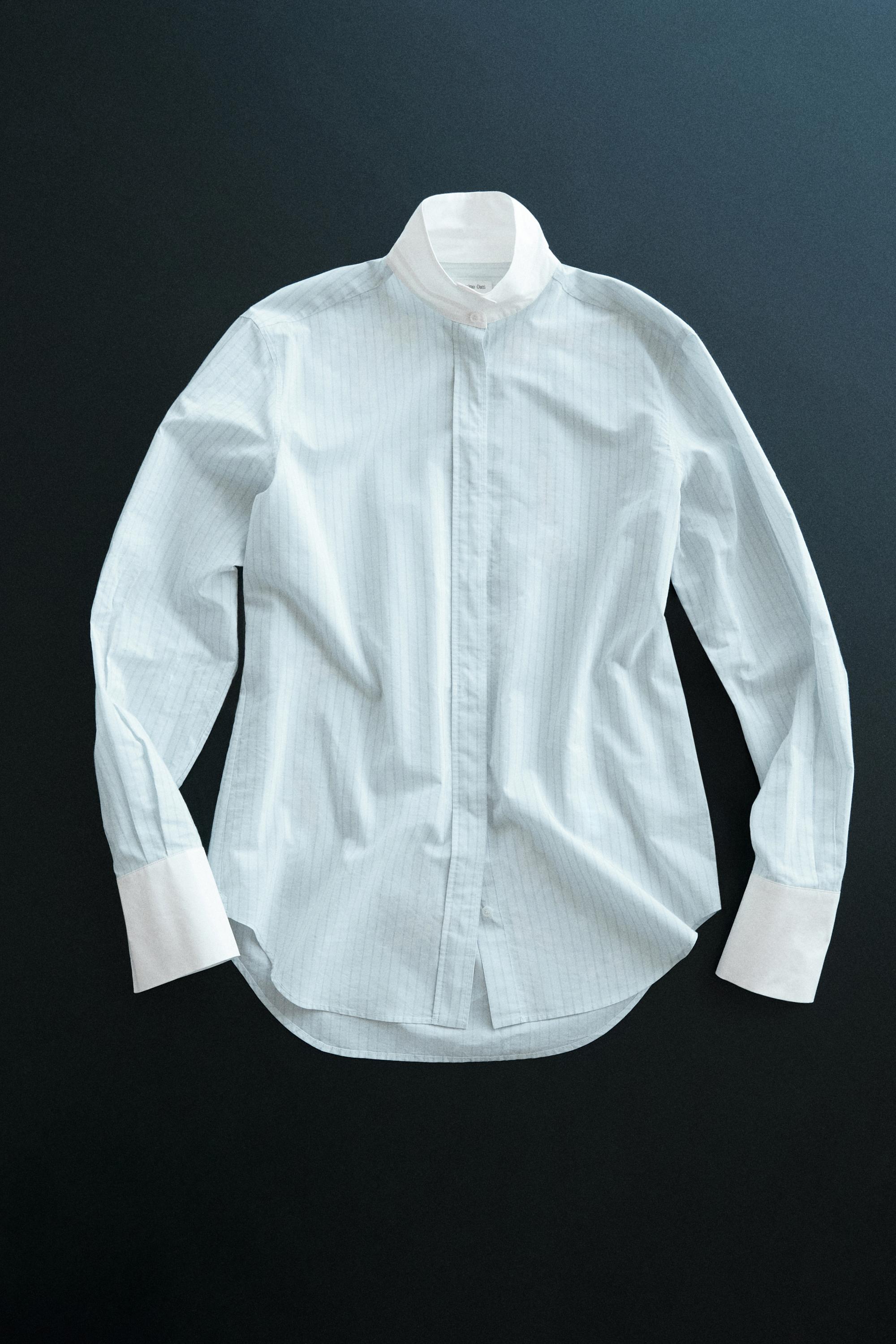 Shirt with contrast stripes - STUDIO — SKY BLUE