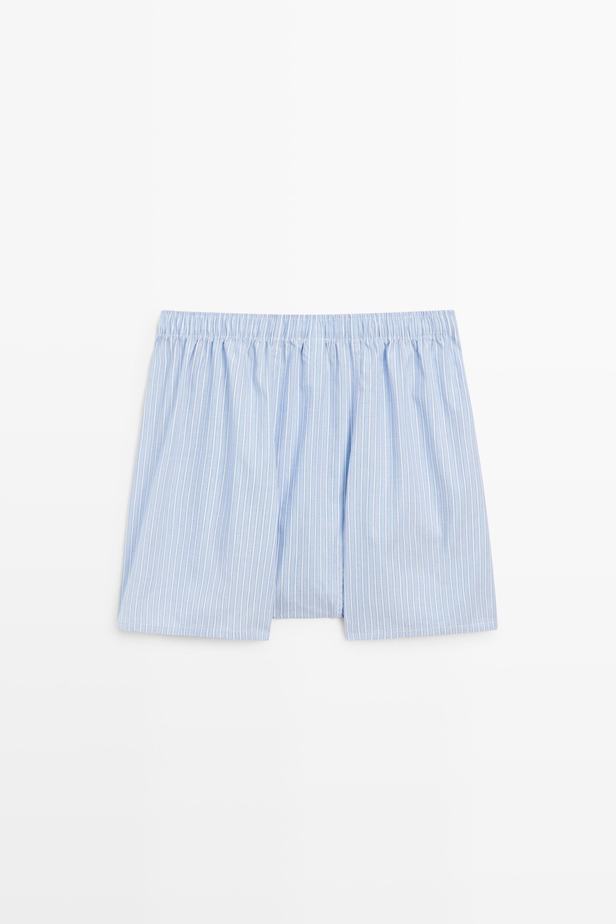 100% cotton striped boxers — SKY BLUE