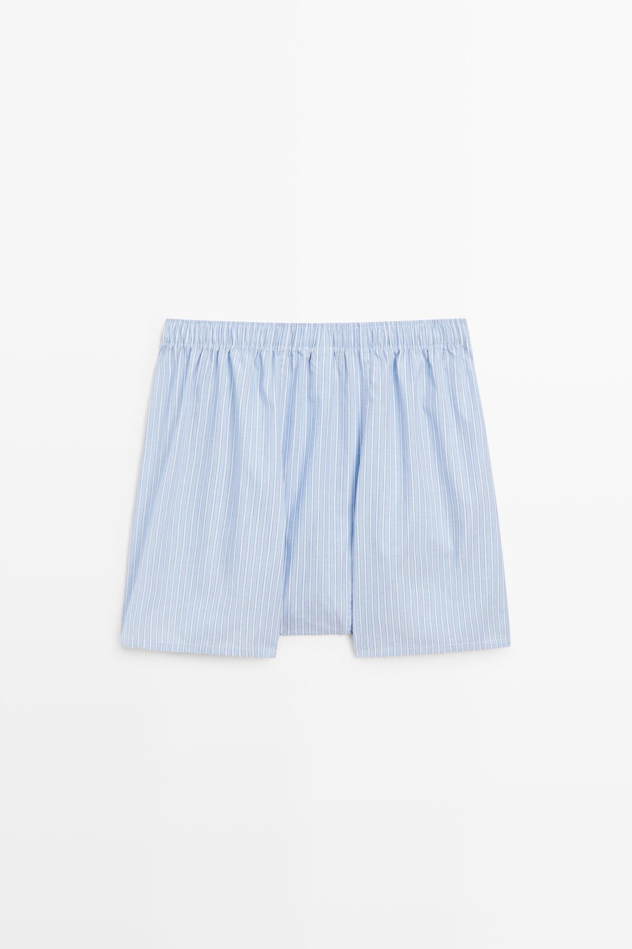 100% cotton striped boxers — SKY BLUE