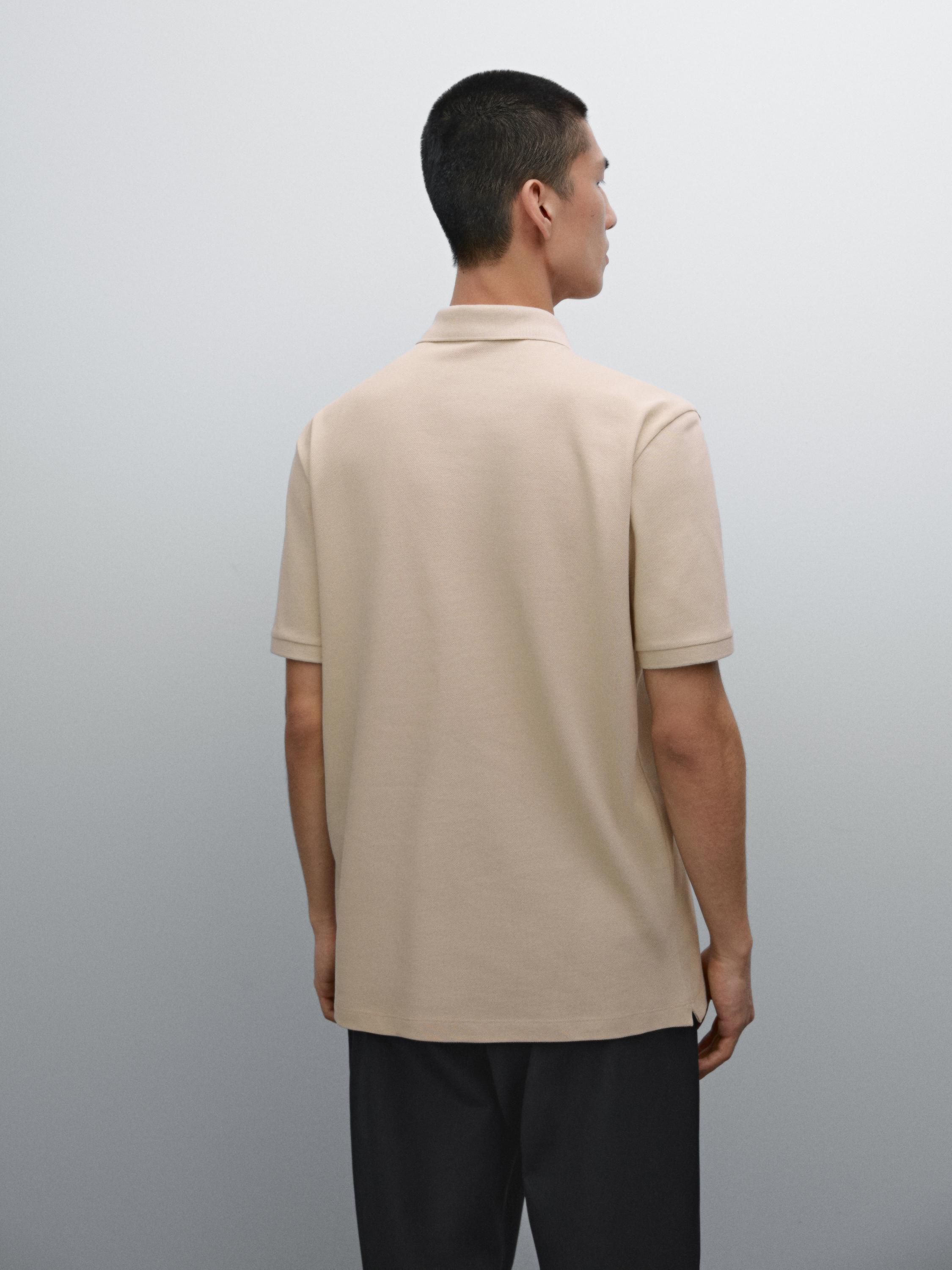 Polo micro-texture en piqué de coton