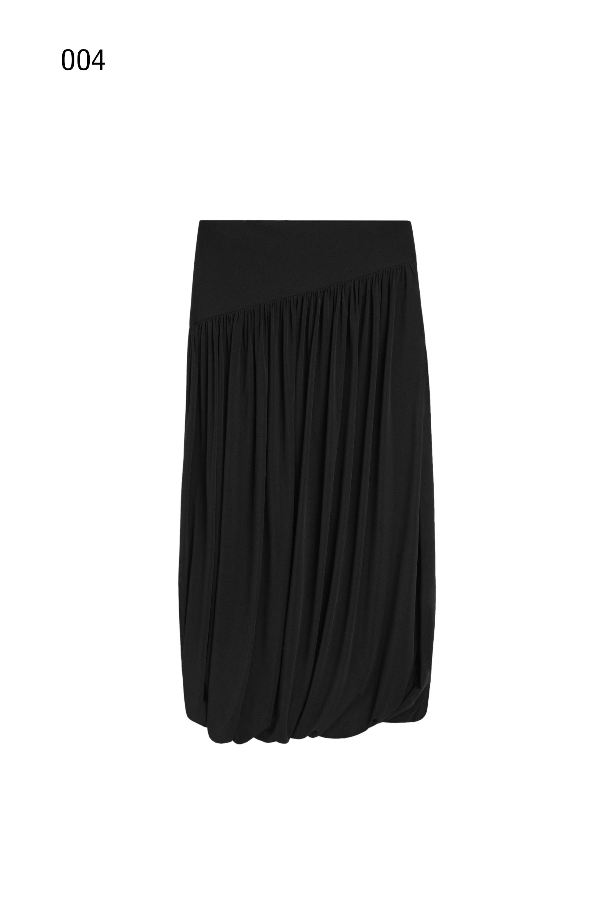 Balloon-effect flowing skirt — BLACK