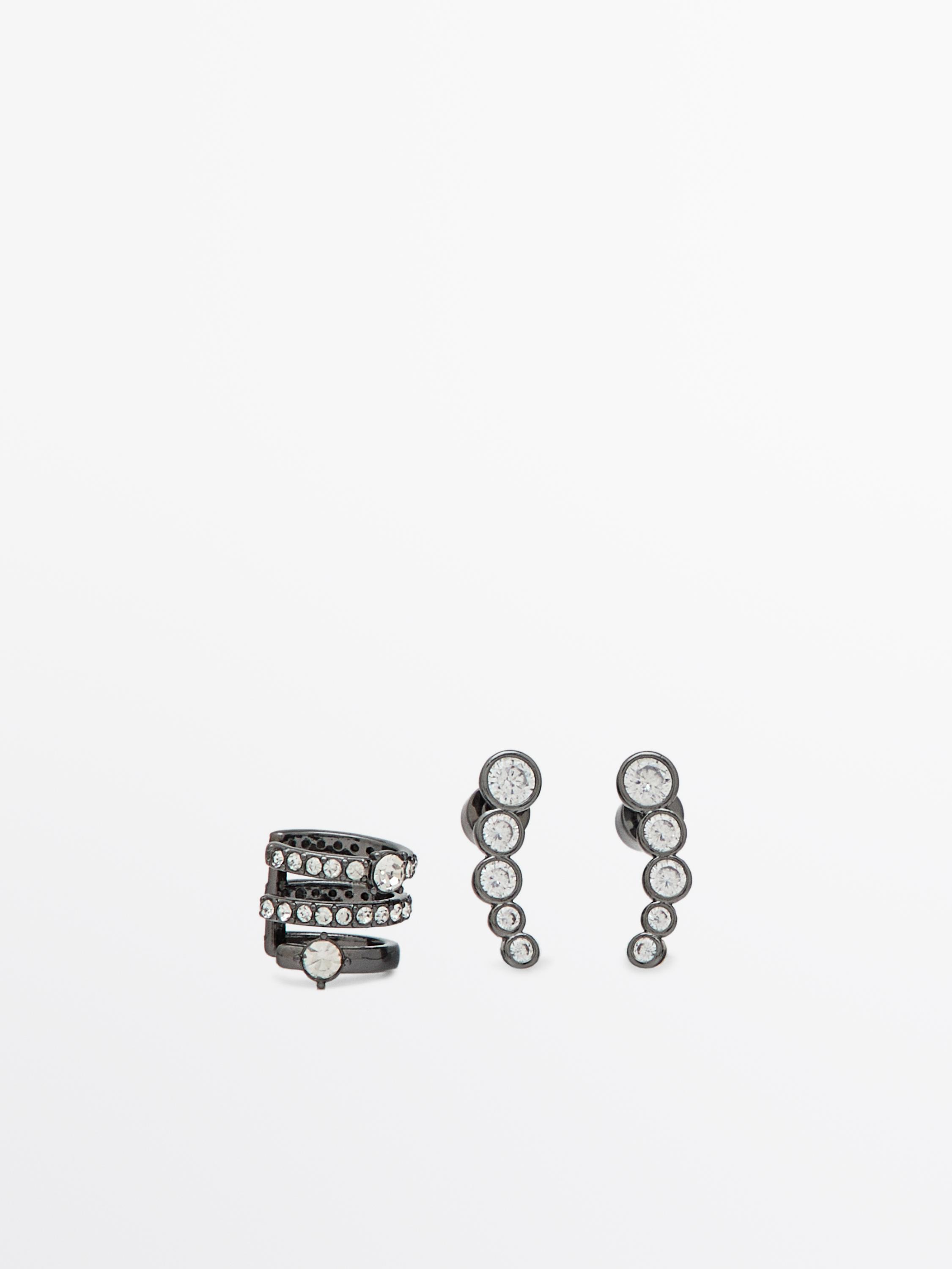 Earrings and ear cuff set