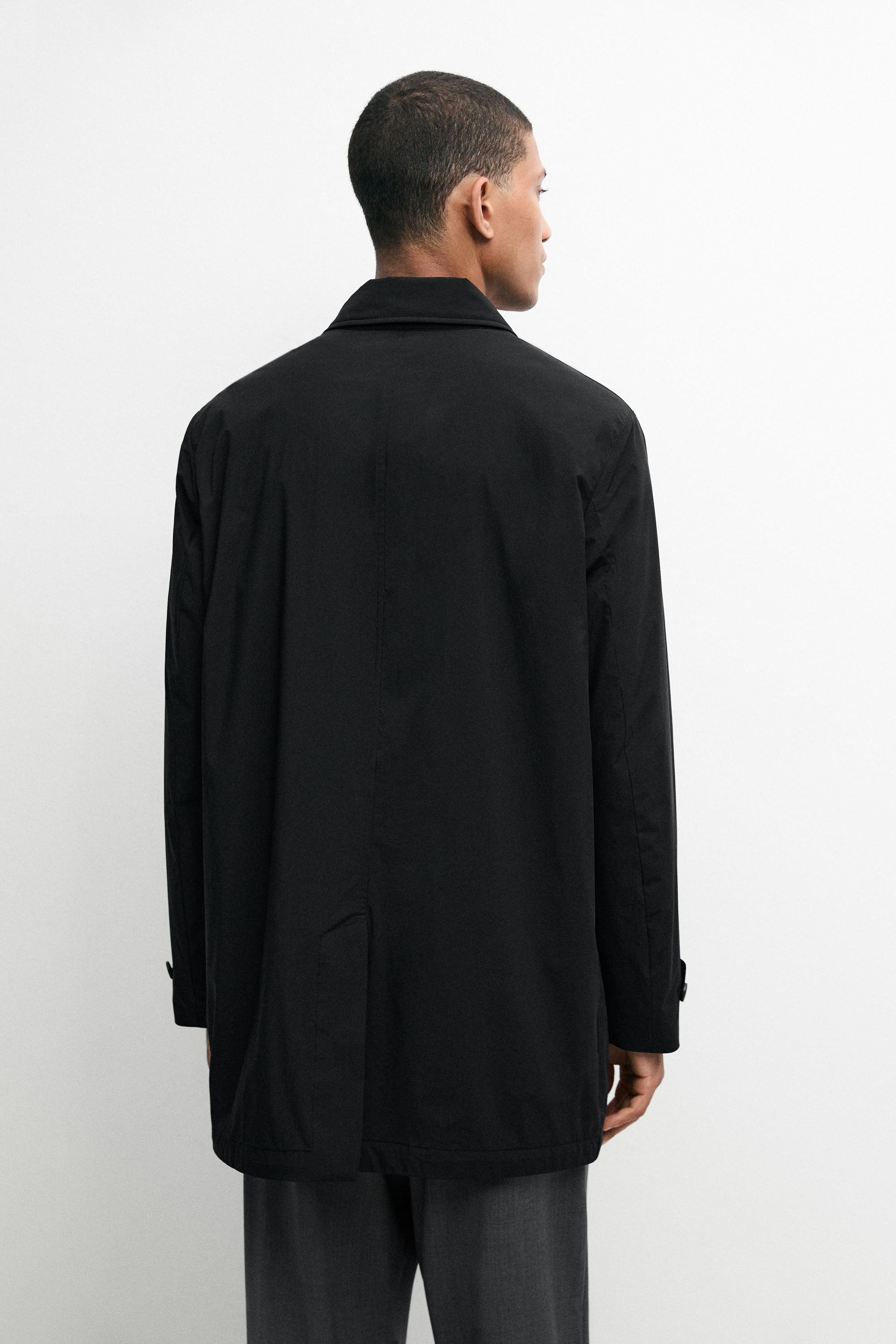 Technical fabric trench coat — BLACK