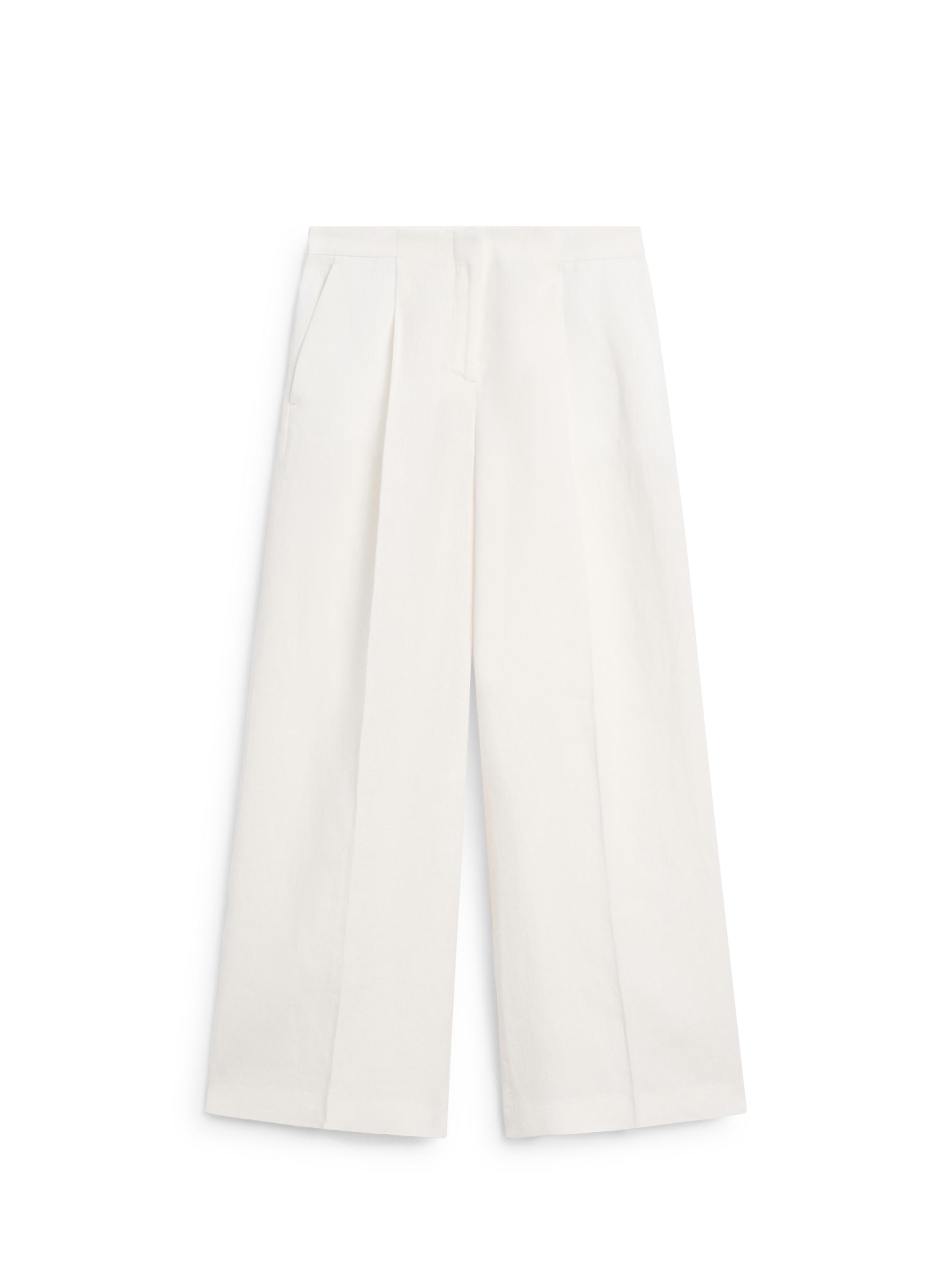 Flowing linen suit trousers — Off white