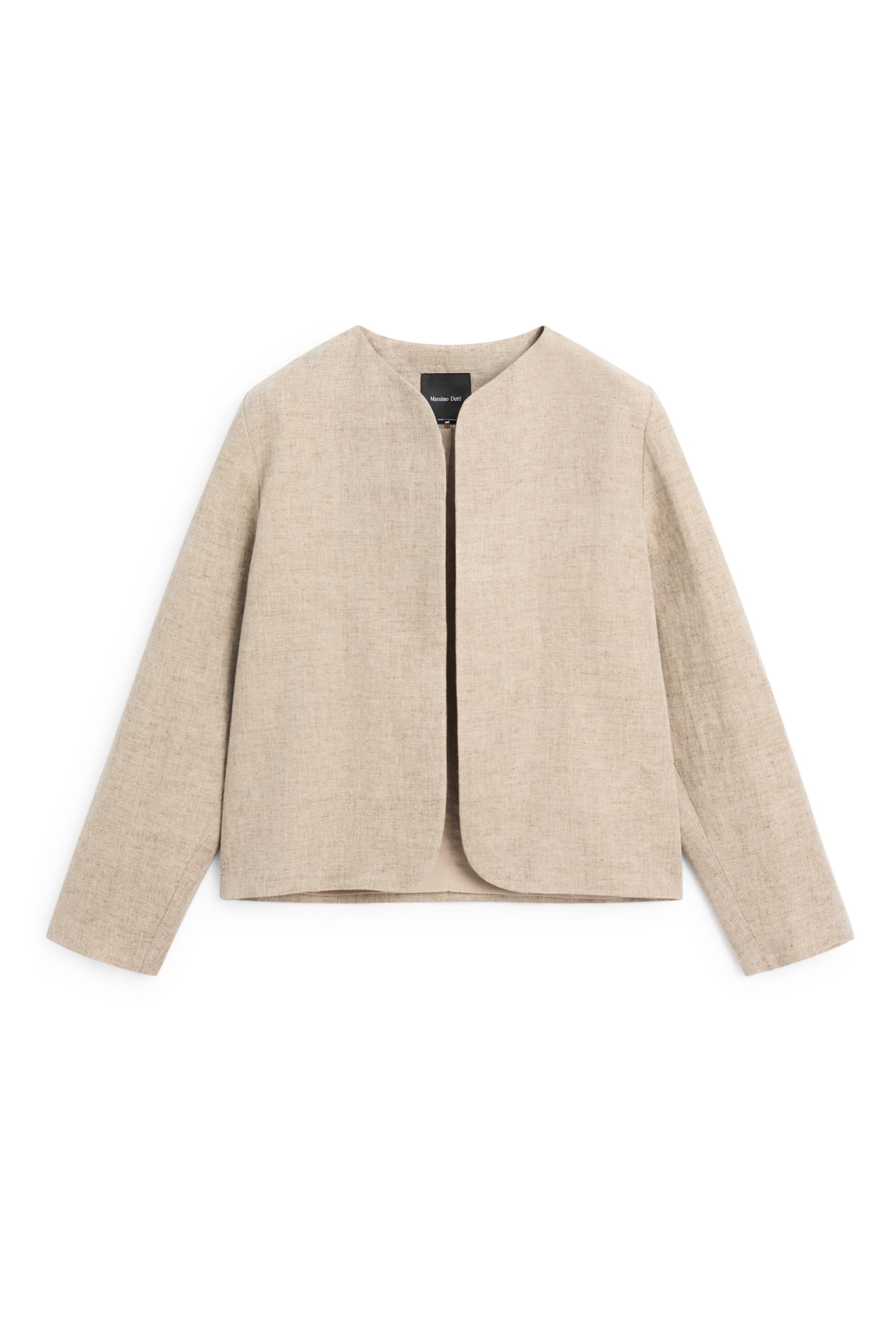 Bomber jacket with flecked detail — BEIGE