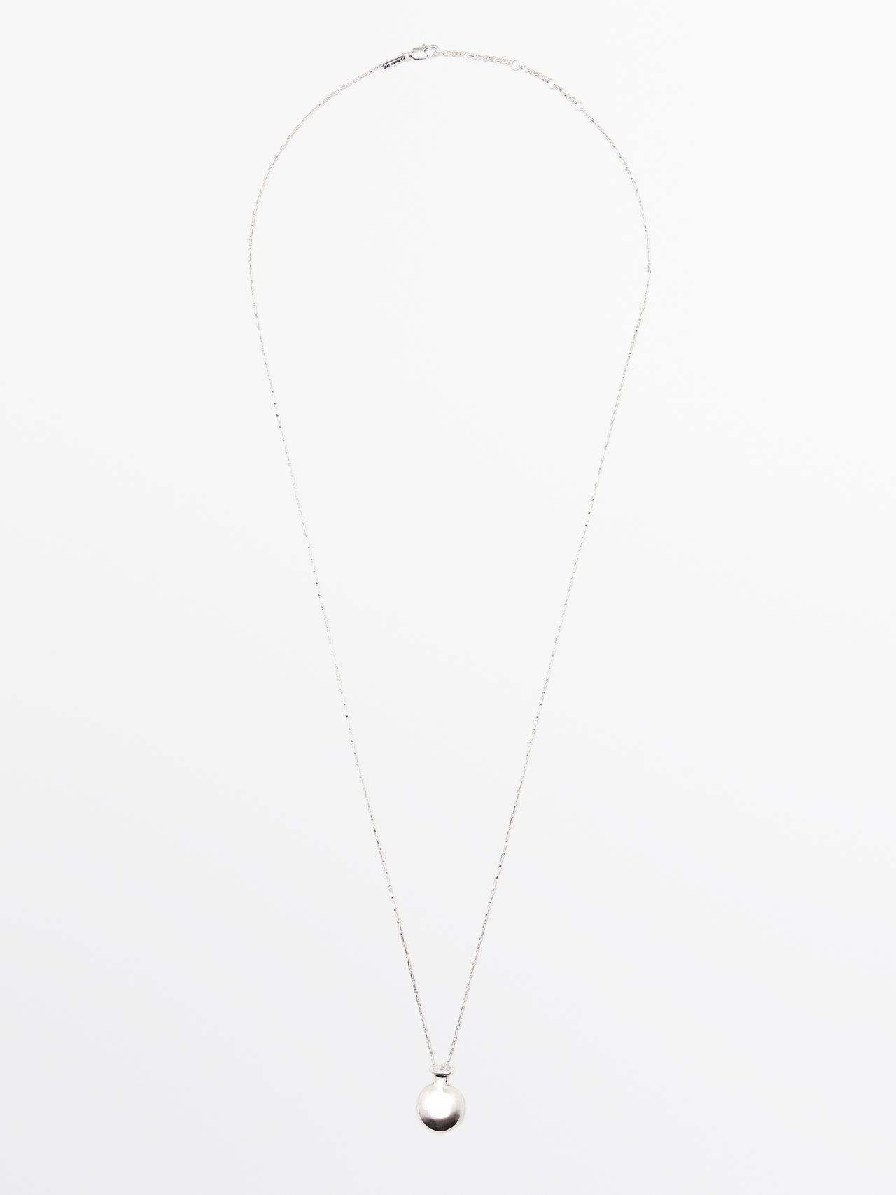 Massimo Dutti - Dame - Halskæde Med Flaskevedhæng - Sølv - 01