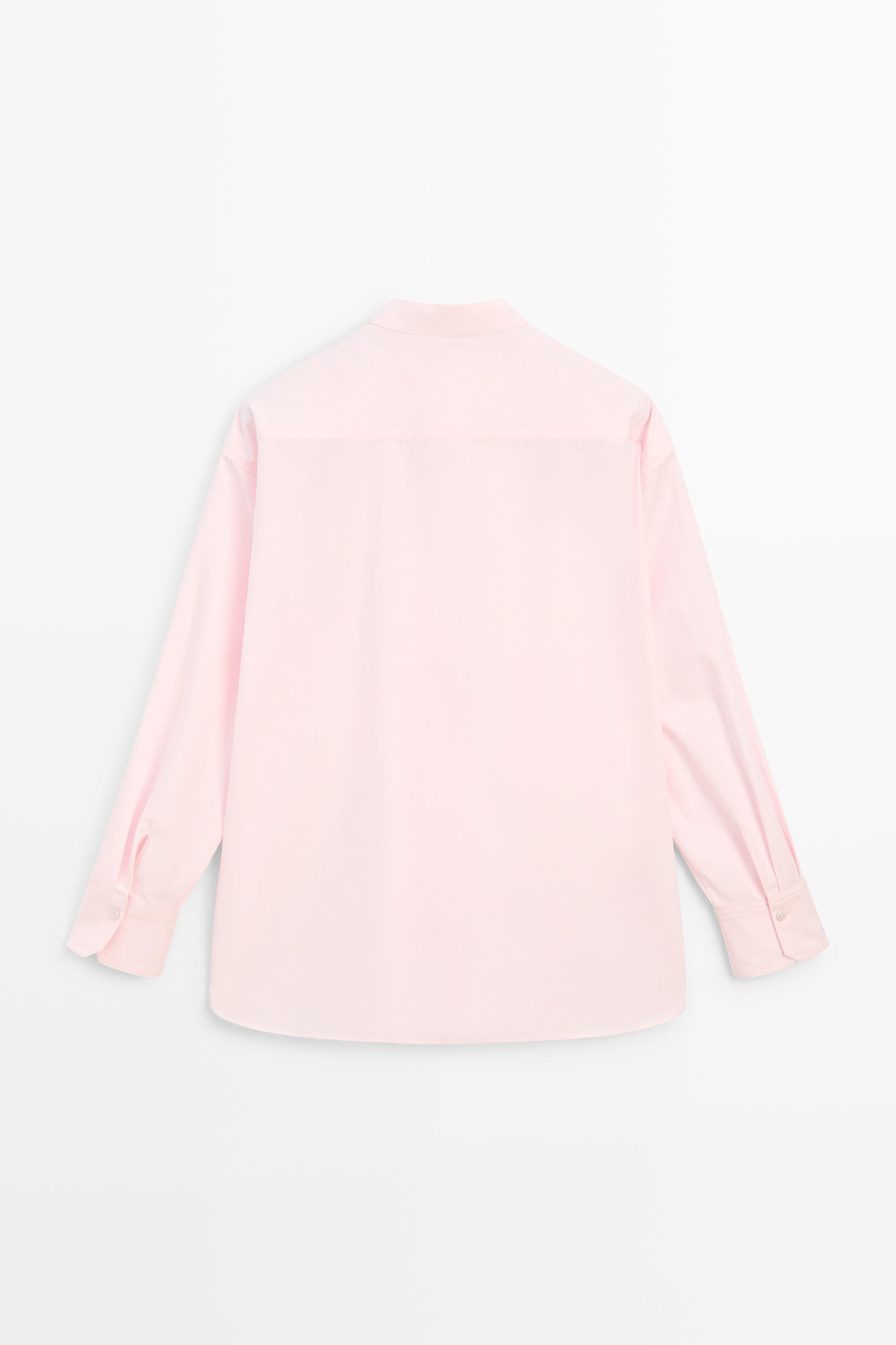 Cotton-blend stand collar shirt — CLAY