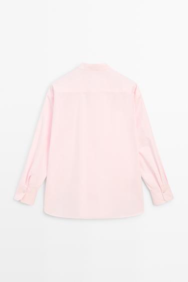 Cotton-blend stand collar shirt — CLAY 6