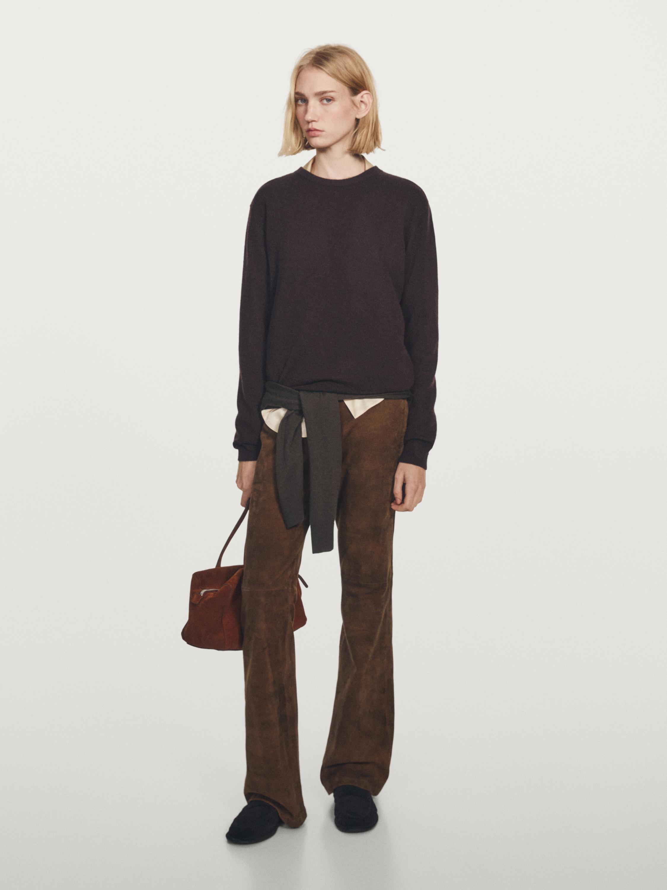 Pull en maille de cachemire à col rond