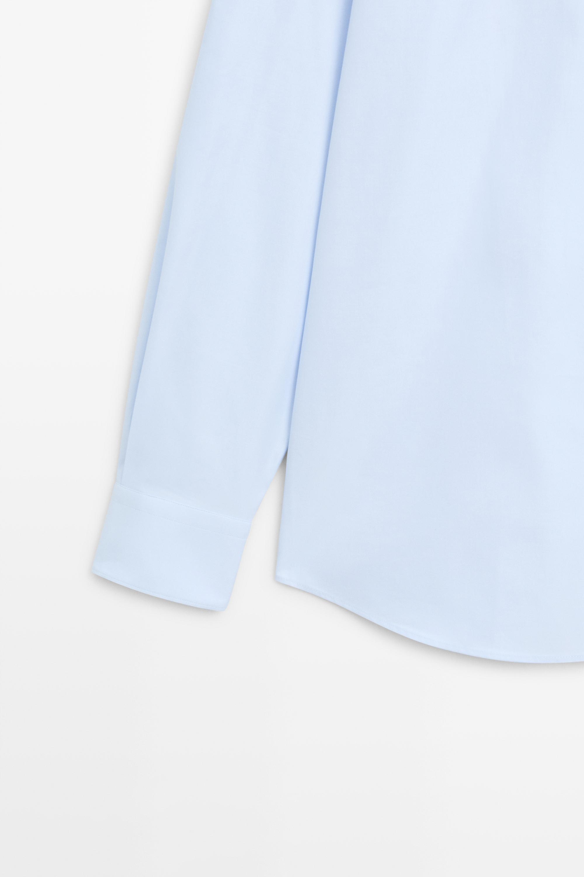 Slim fit 100% cotton shirt — Sky blue
