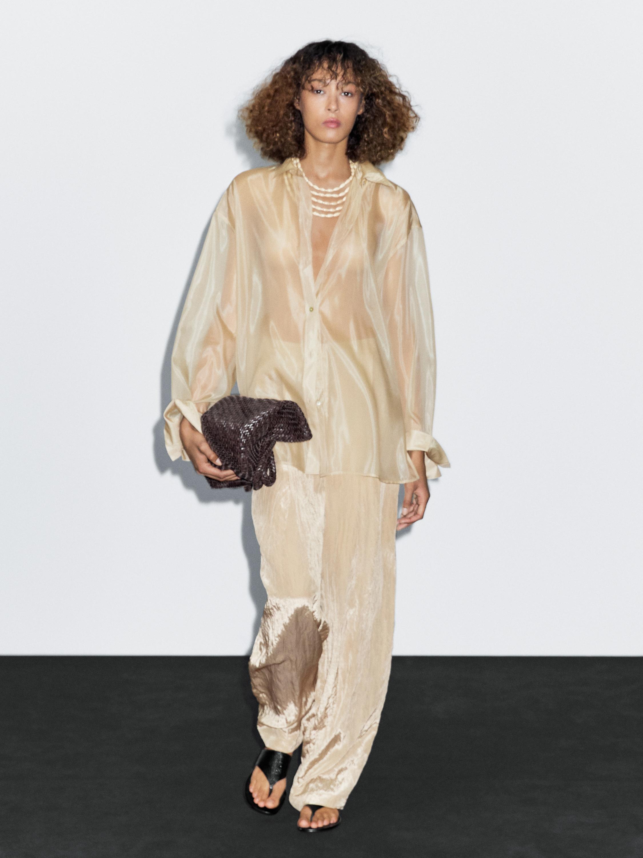 Camisa organza con seda morera