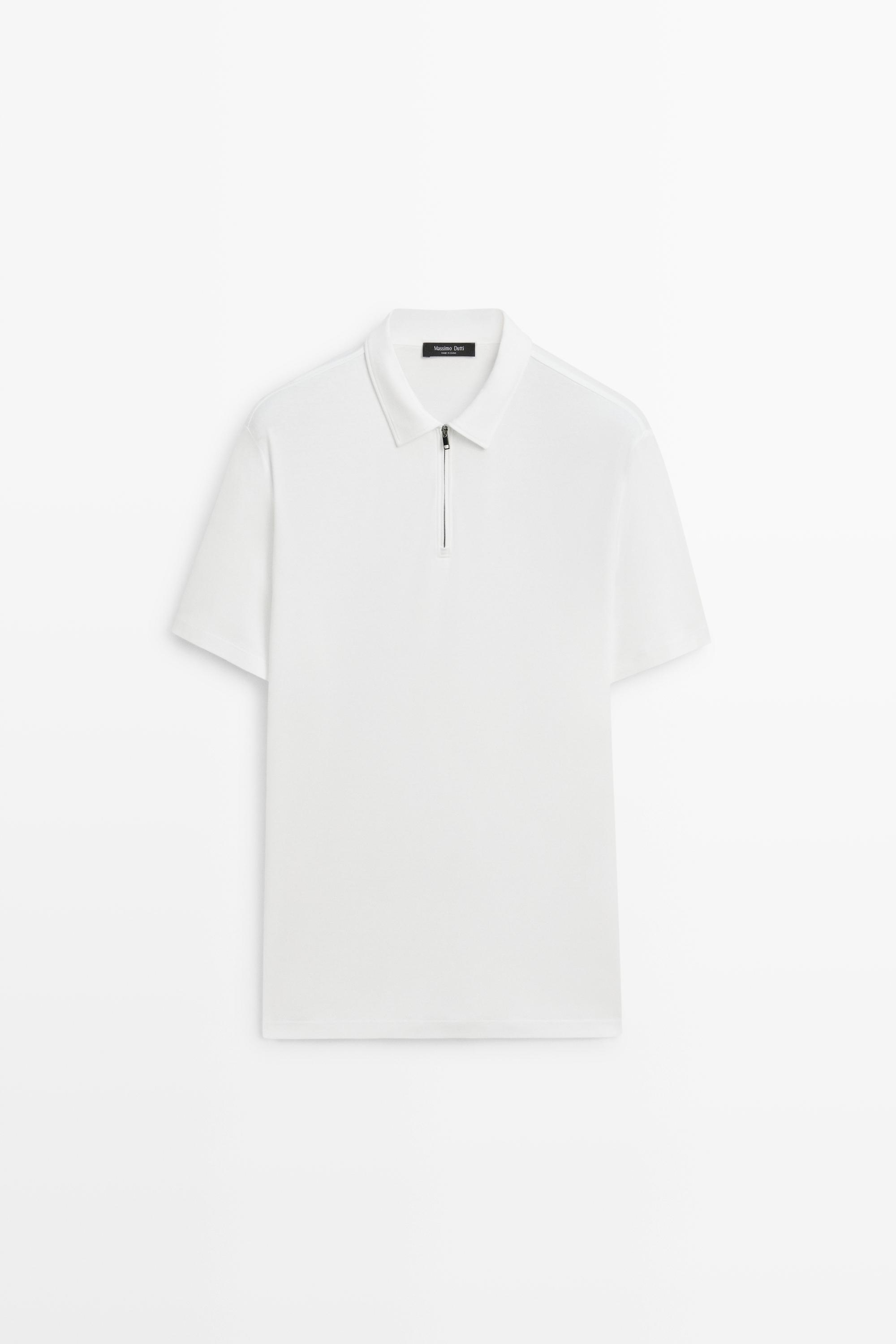 100% cotton polo shirt with zip detail