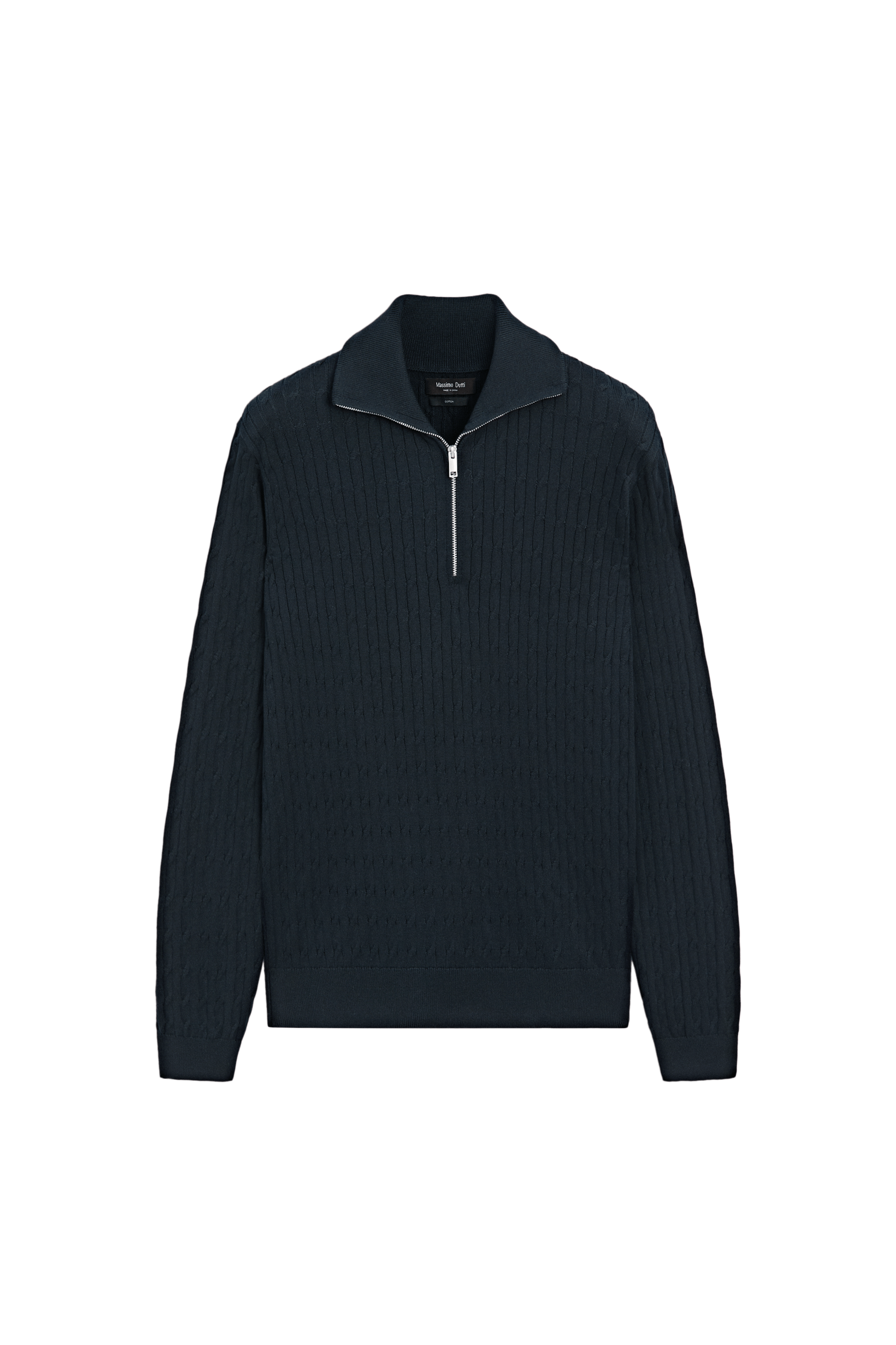 Massimo Dutti Fermuarlı dik yaka triko kazak görsel 4