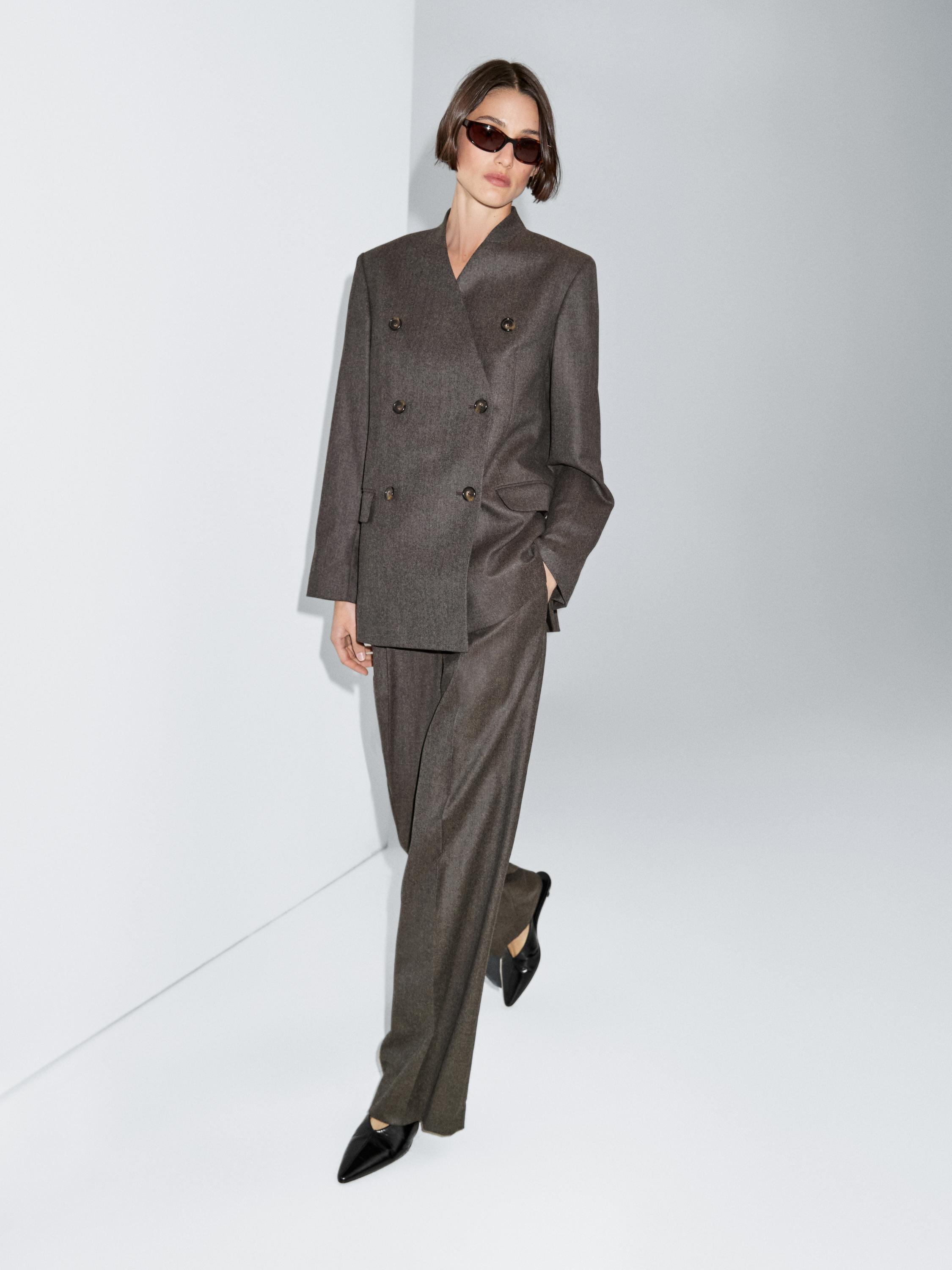 Veste de tailleur chinée 100 % laine