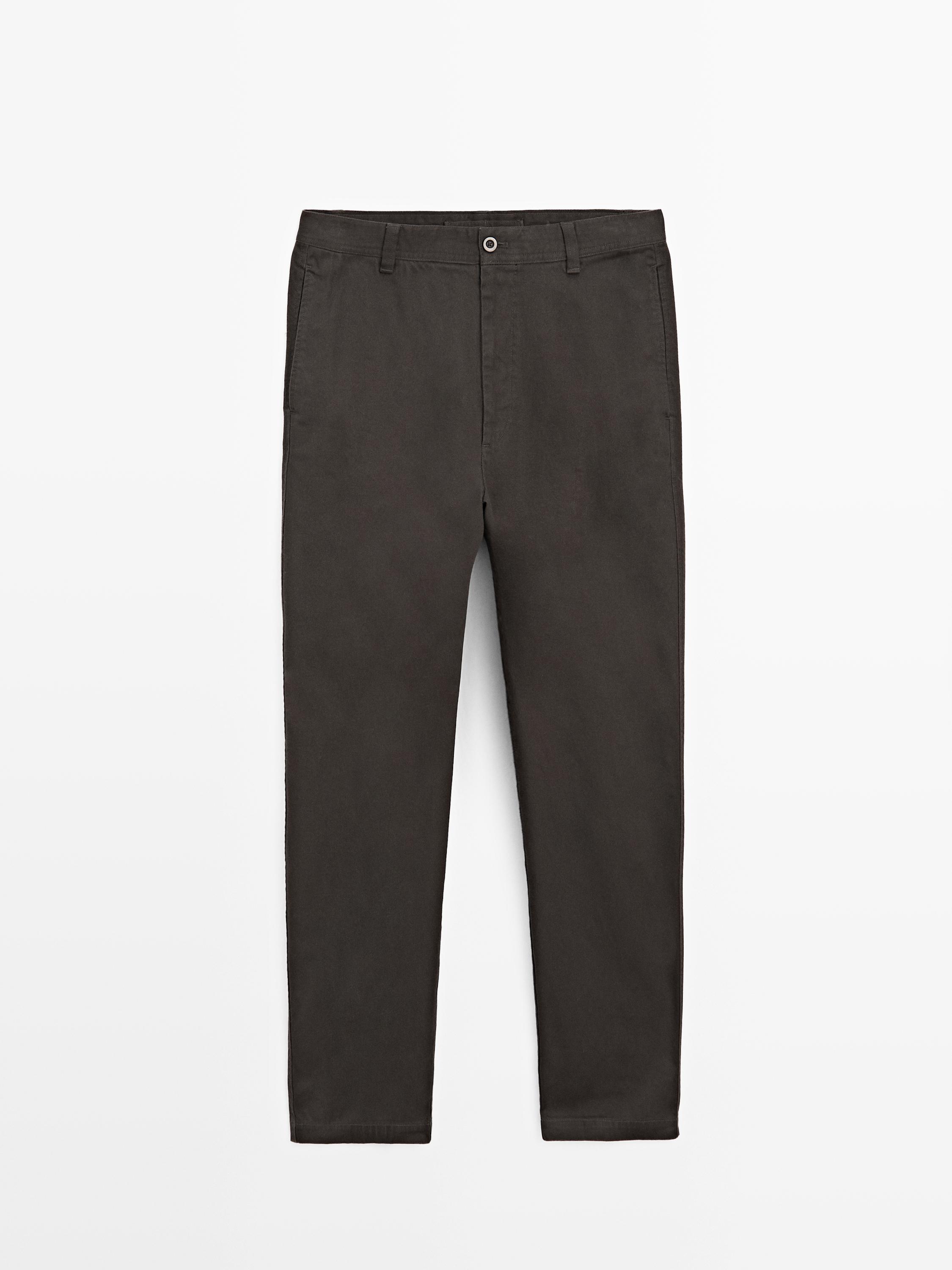 100% cotton wide-leg trousers