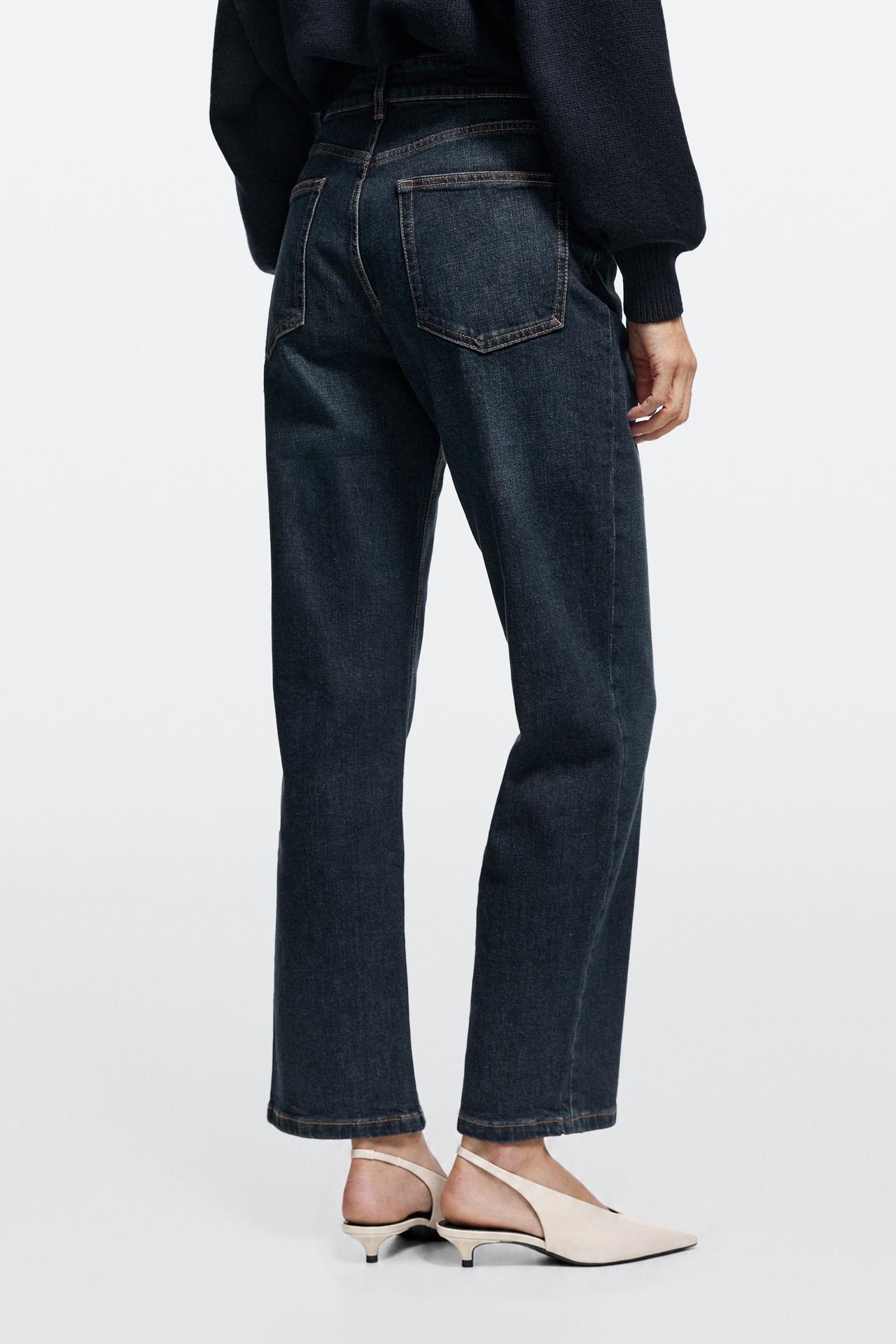 High-waist cropped straight-leg jeans — MEDIUM BLUE