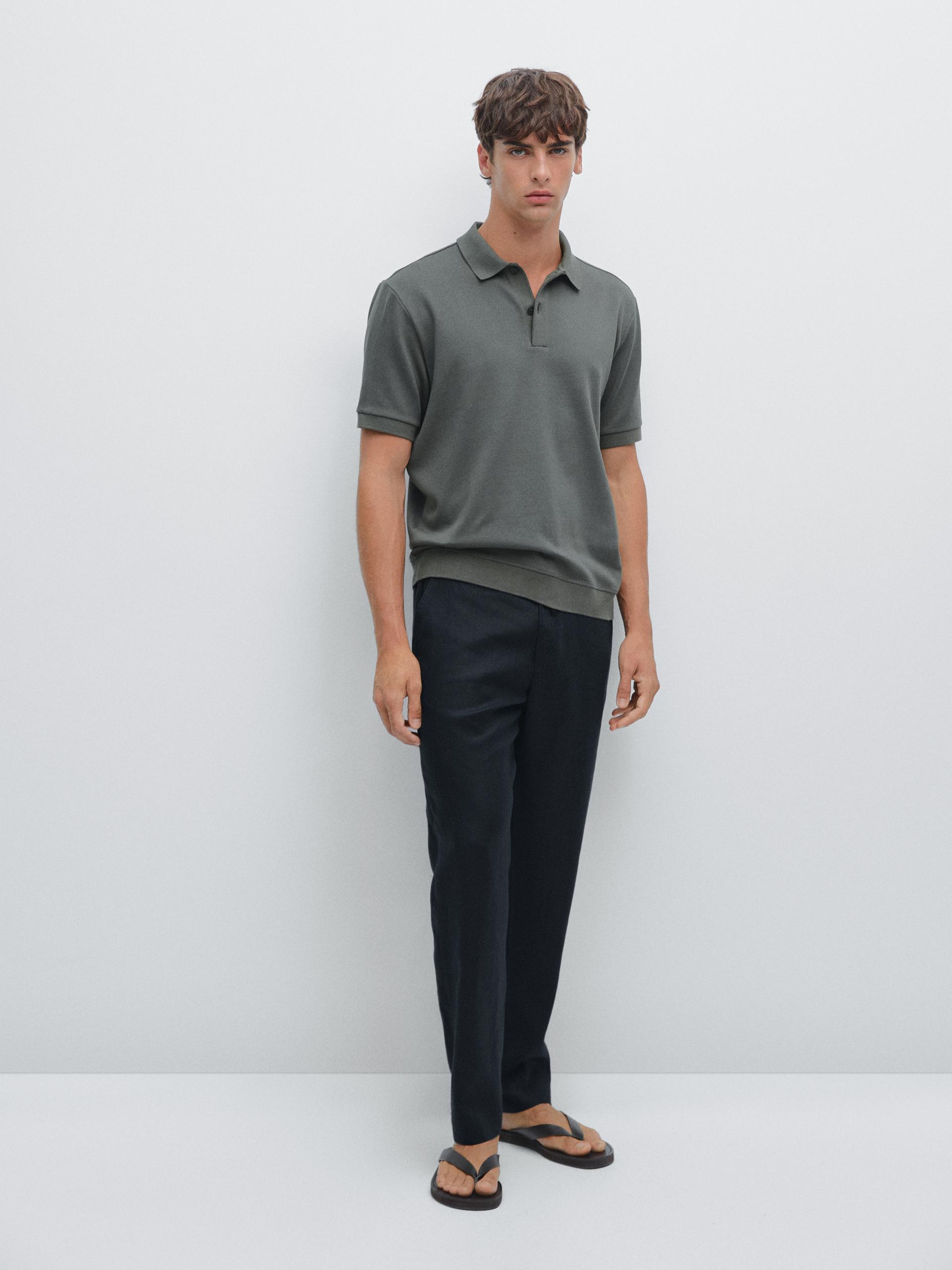 Pantaloni Tuta Lino - Sabbia - Xl - Massimo Dutti - Maschile
