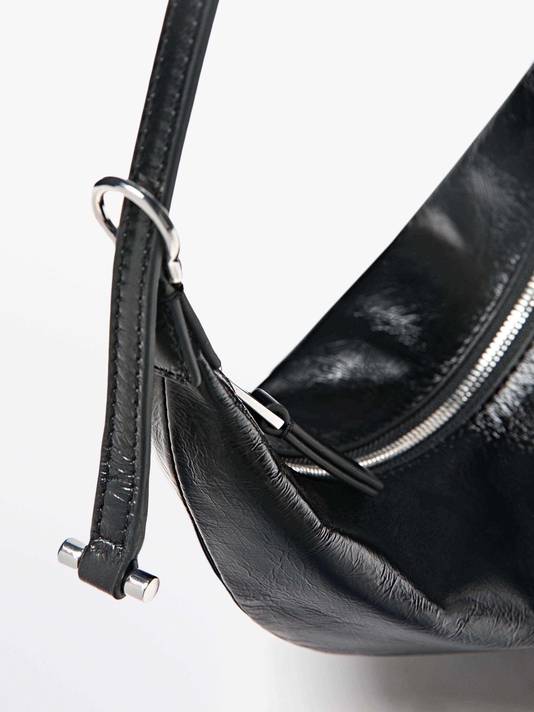 Nappa leather mini bag — BLACK
