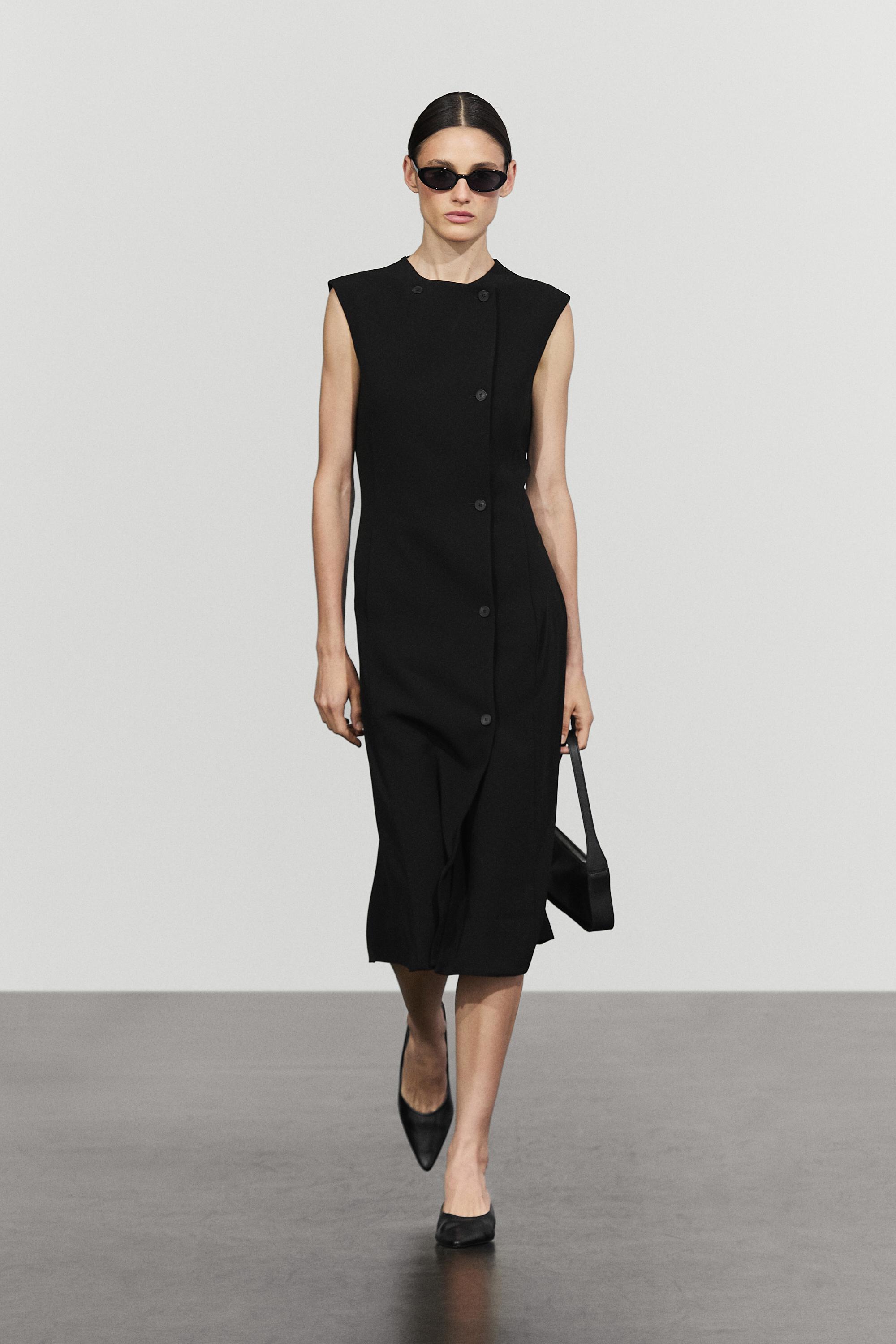 Buttoned midi dress