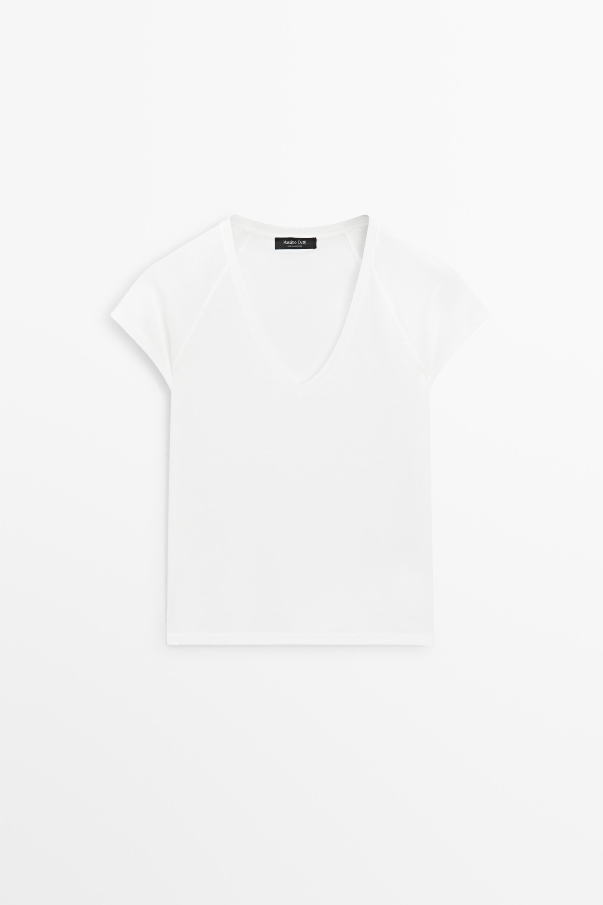 100% mercerised cotton T-shirt — WHITE