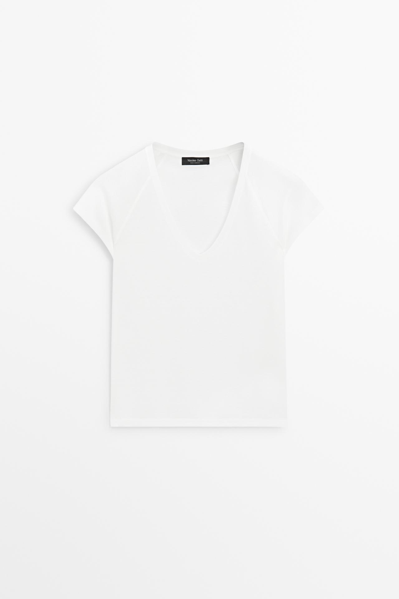 100% mercerised cotton T-shirt — WHITE