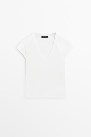100% mercerised cotton T-shirt — WHITE 2