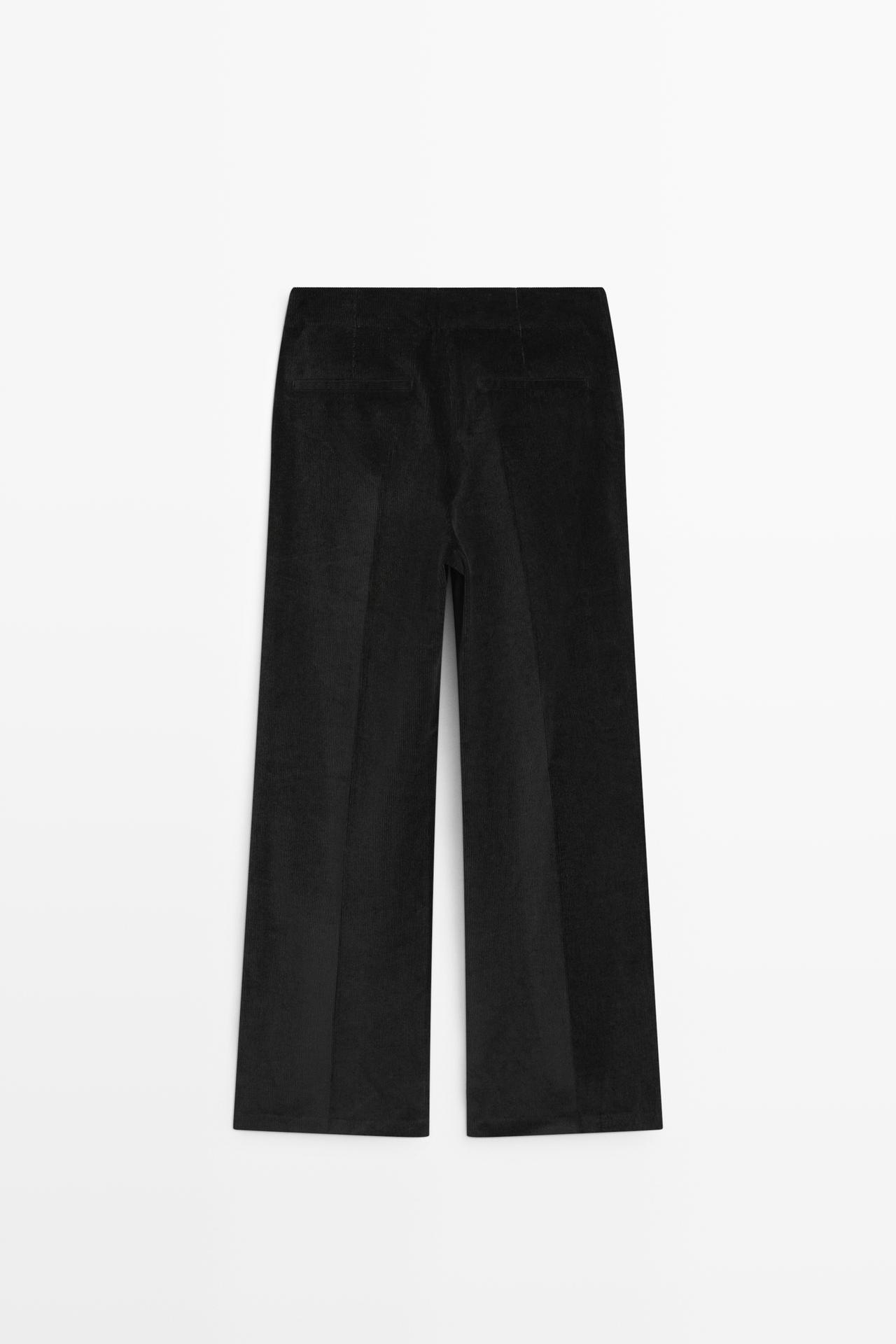 Palazzo corduroy pants — BLACK
