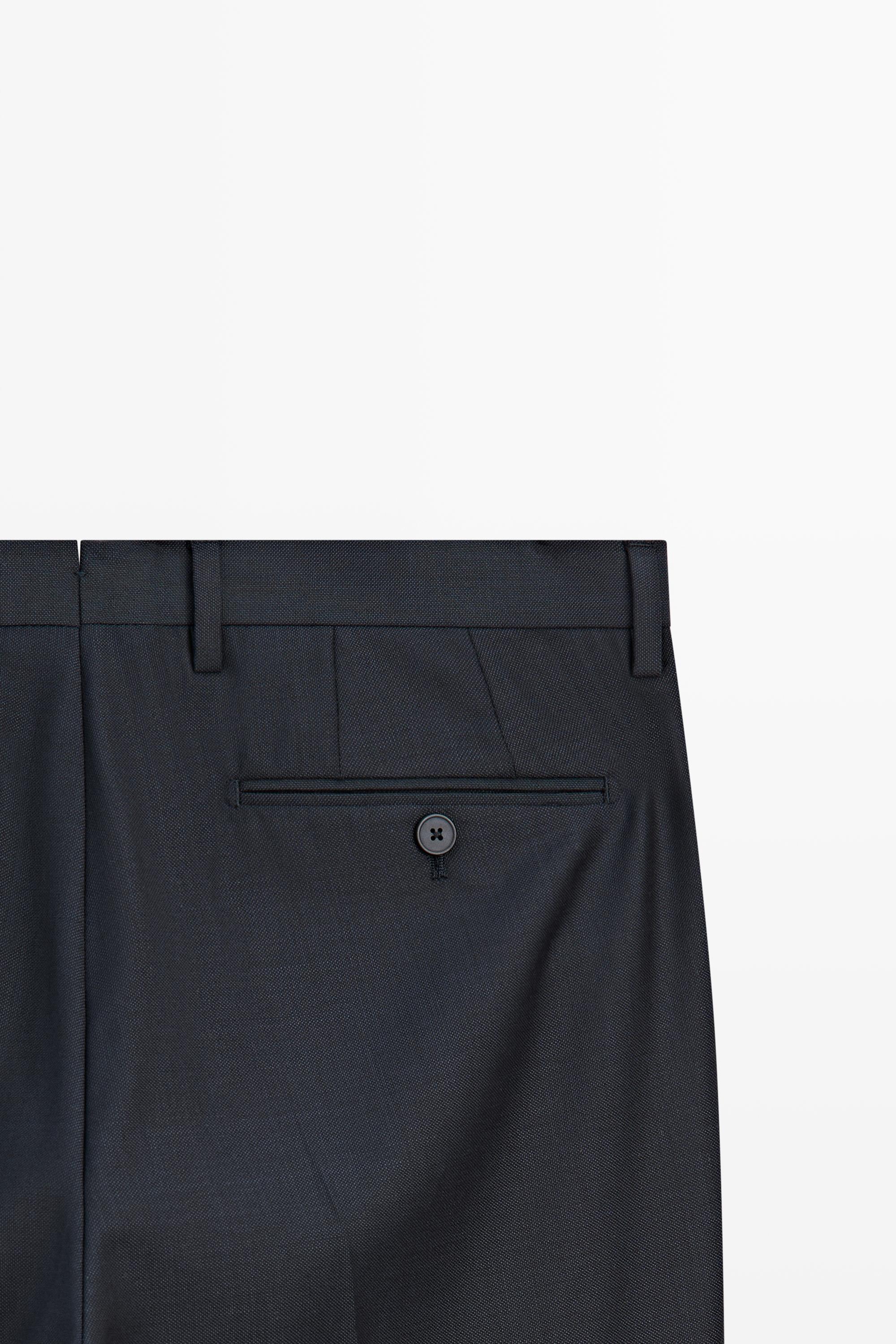 100% wool suit trousers — NAVY BLUE