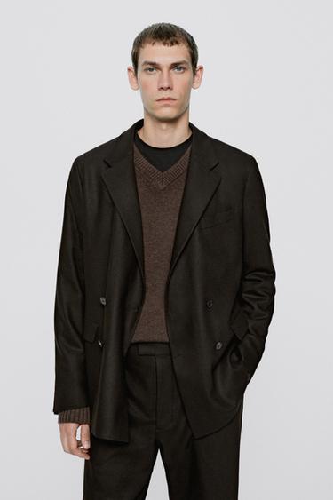 Wool blend flannel suit blazer - LIMITED EDITION — BROWN 3