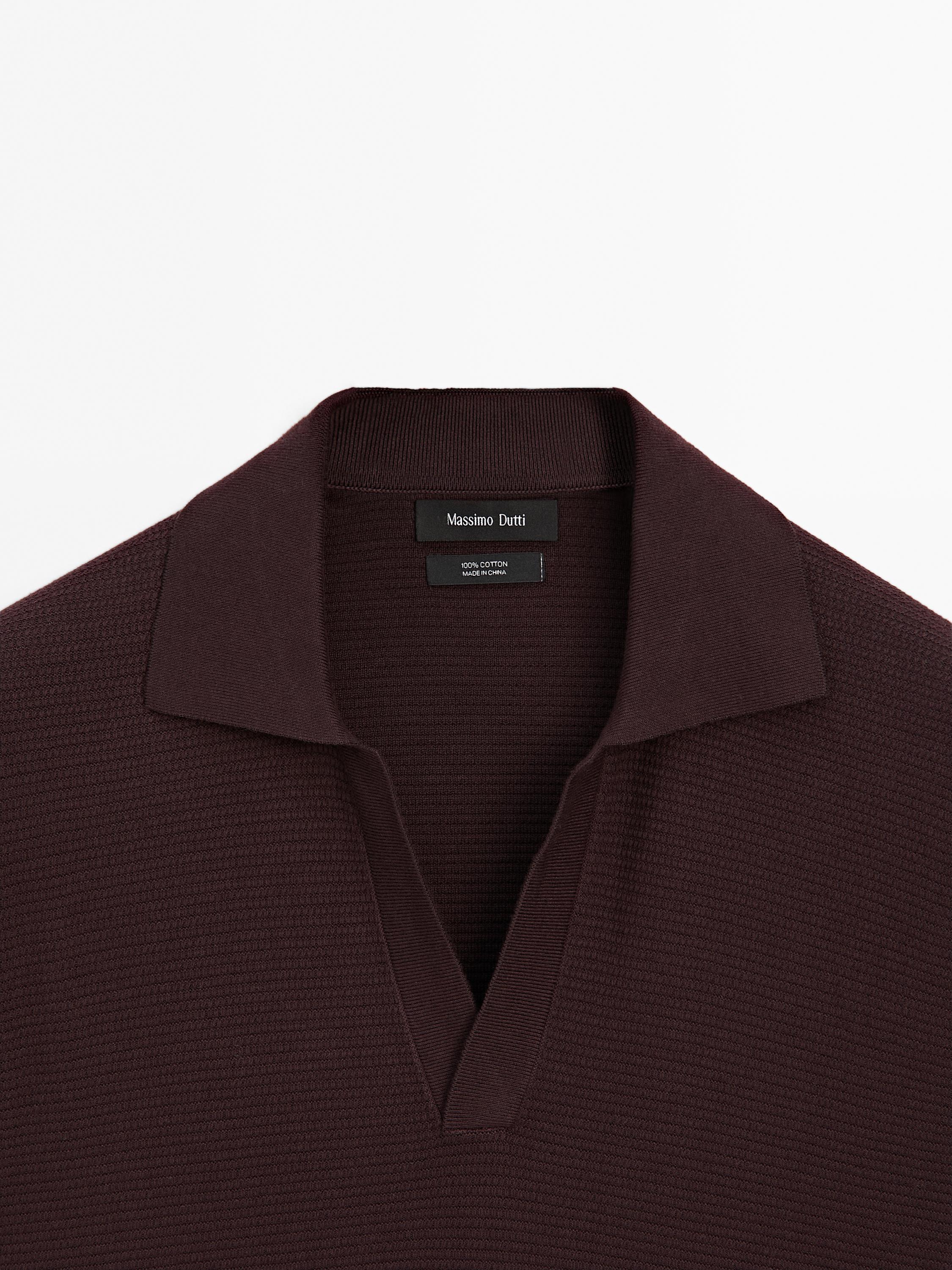Polo en maille à col en V