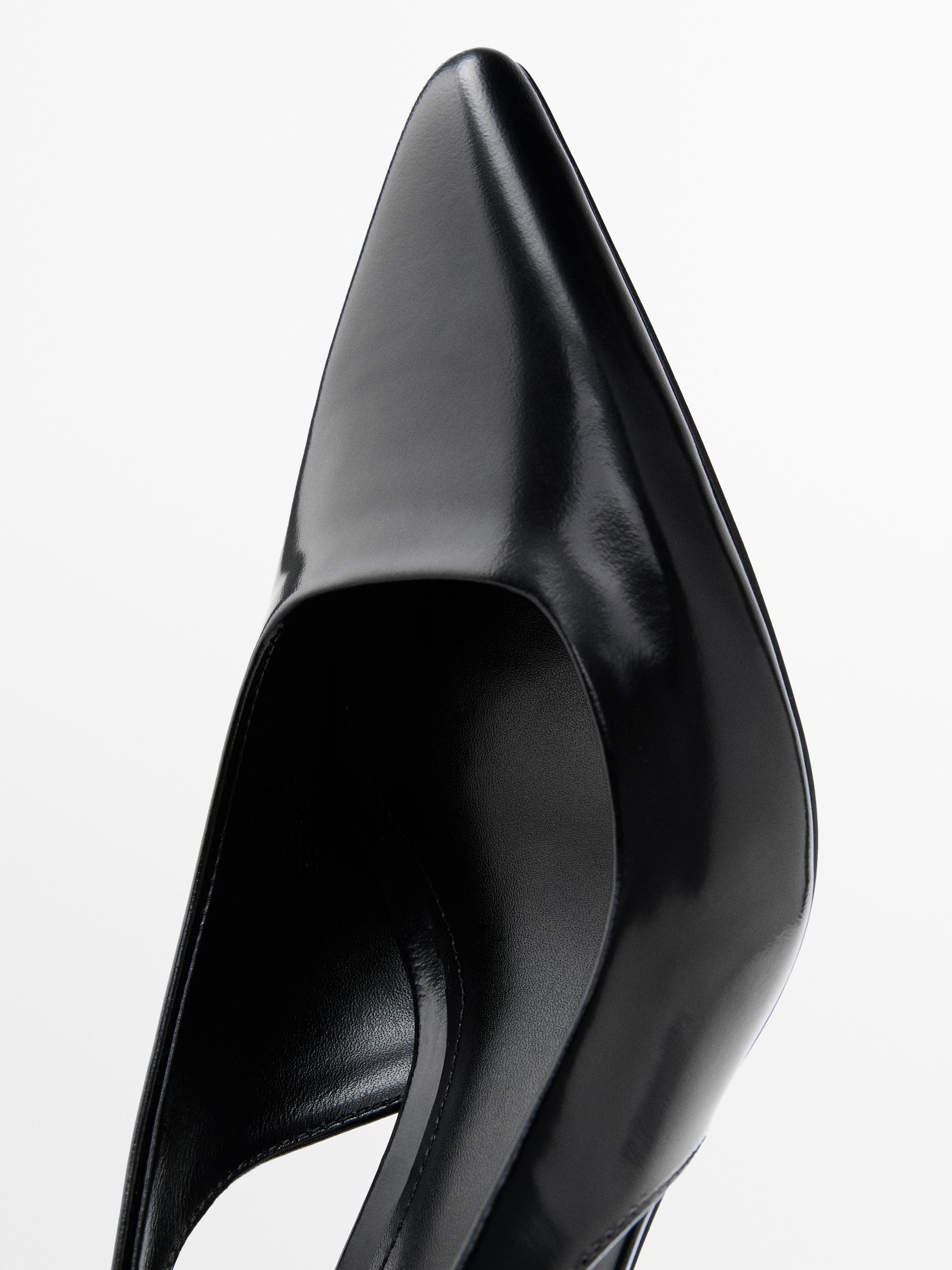 Leather high-heel mules