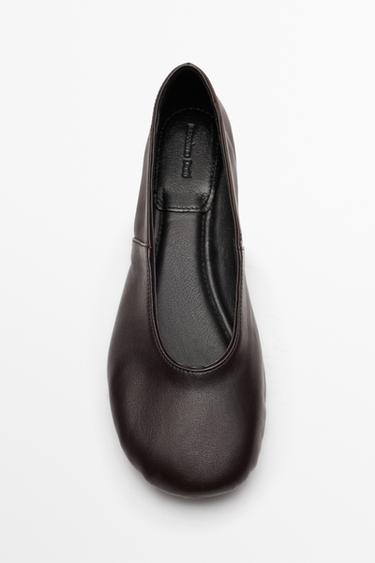 Soft leather ballet flat — BROWN 3