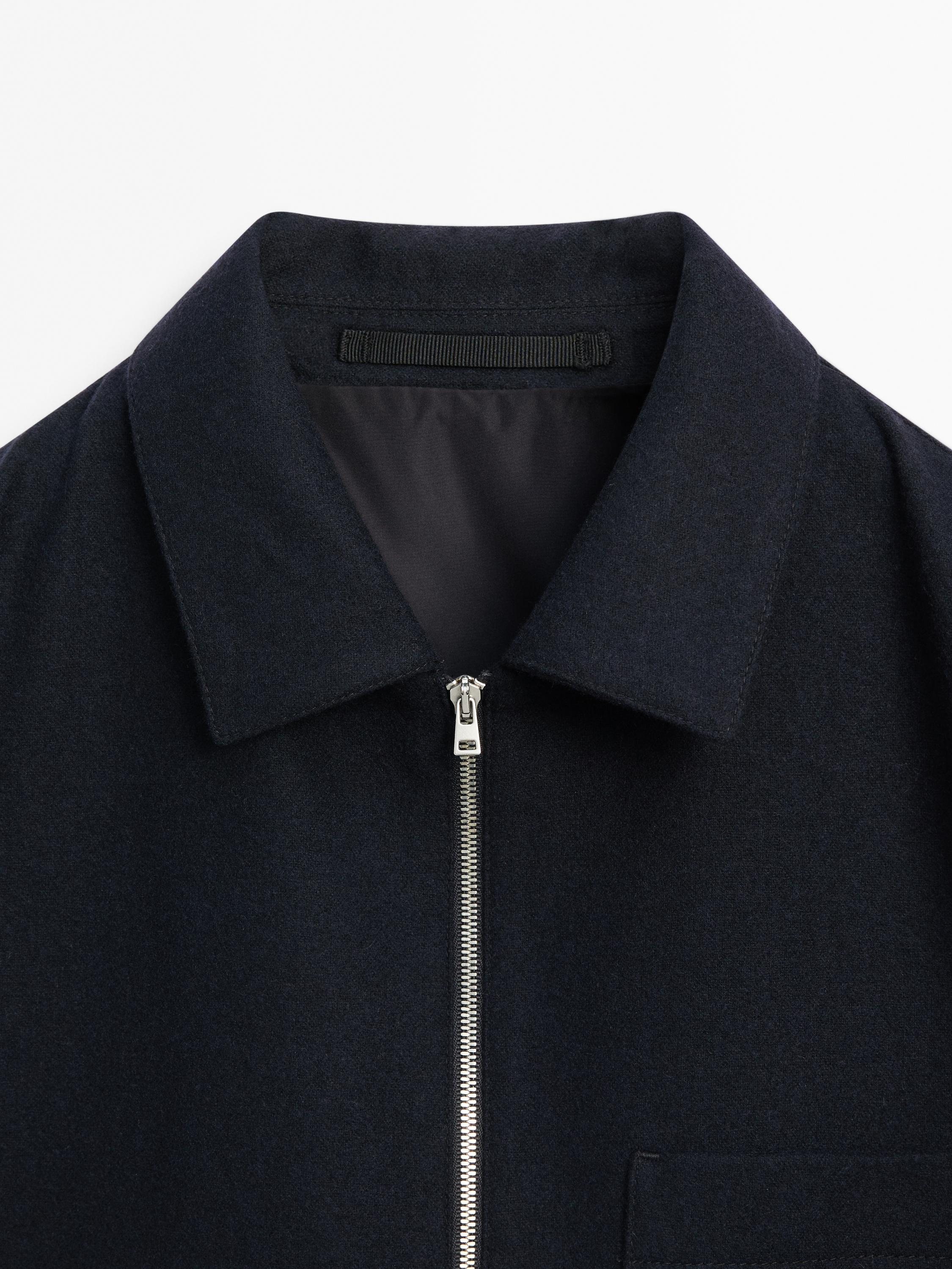 Wool-blend zip-up jacket