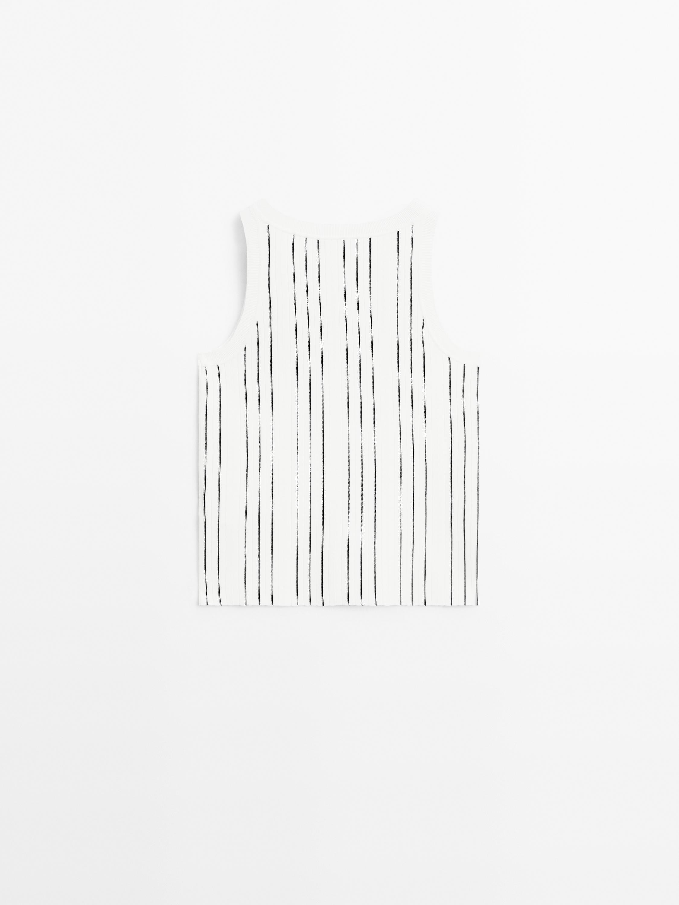 Knit top with striped detail