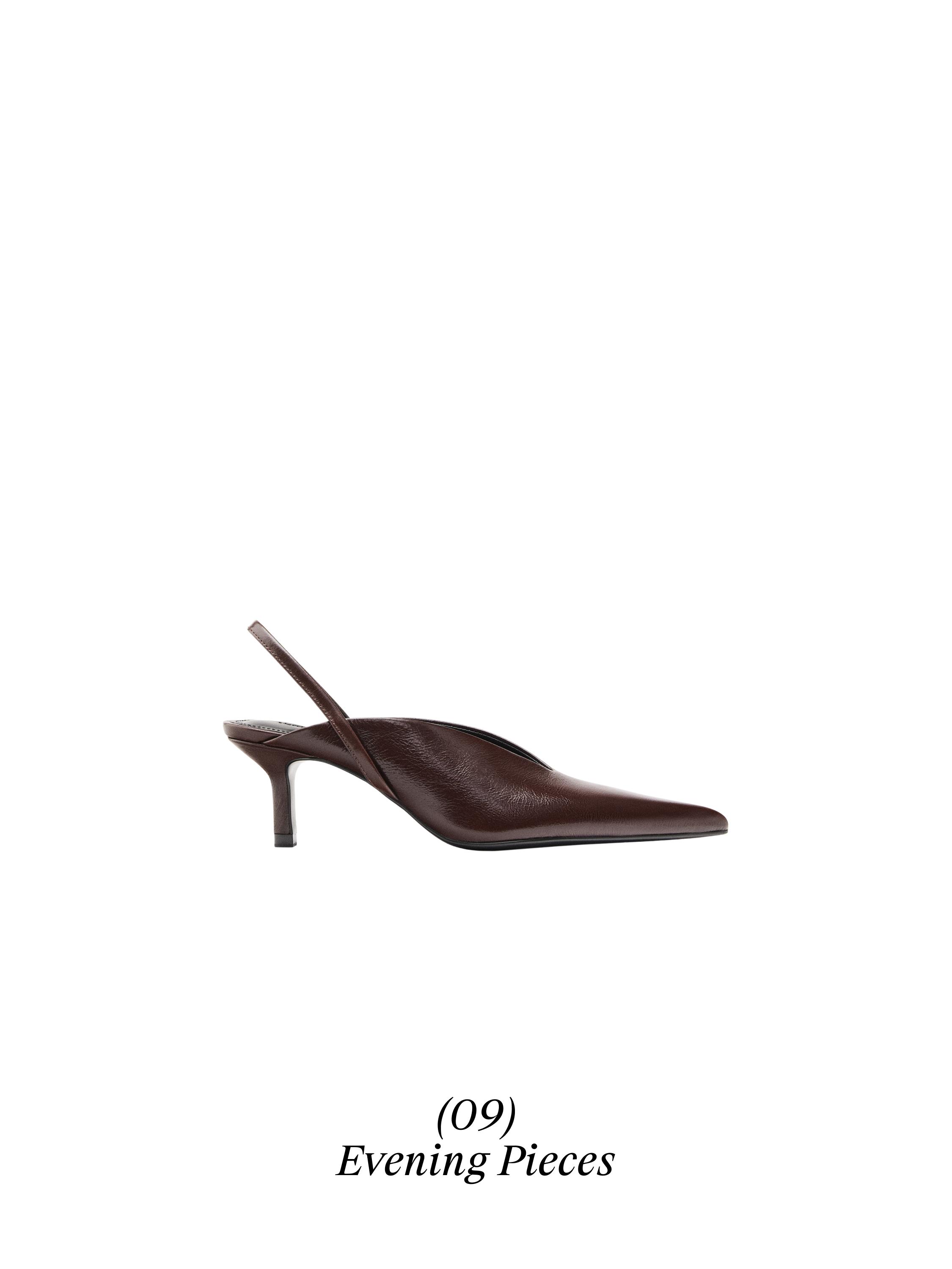 High-heel slingback shoes — BURGUNDY