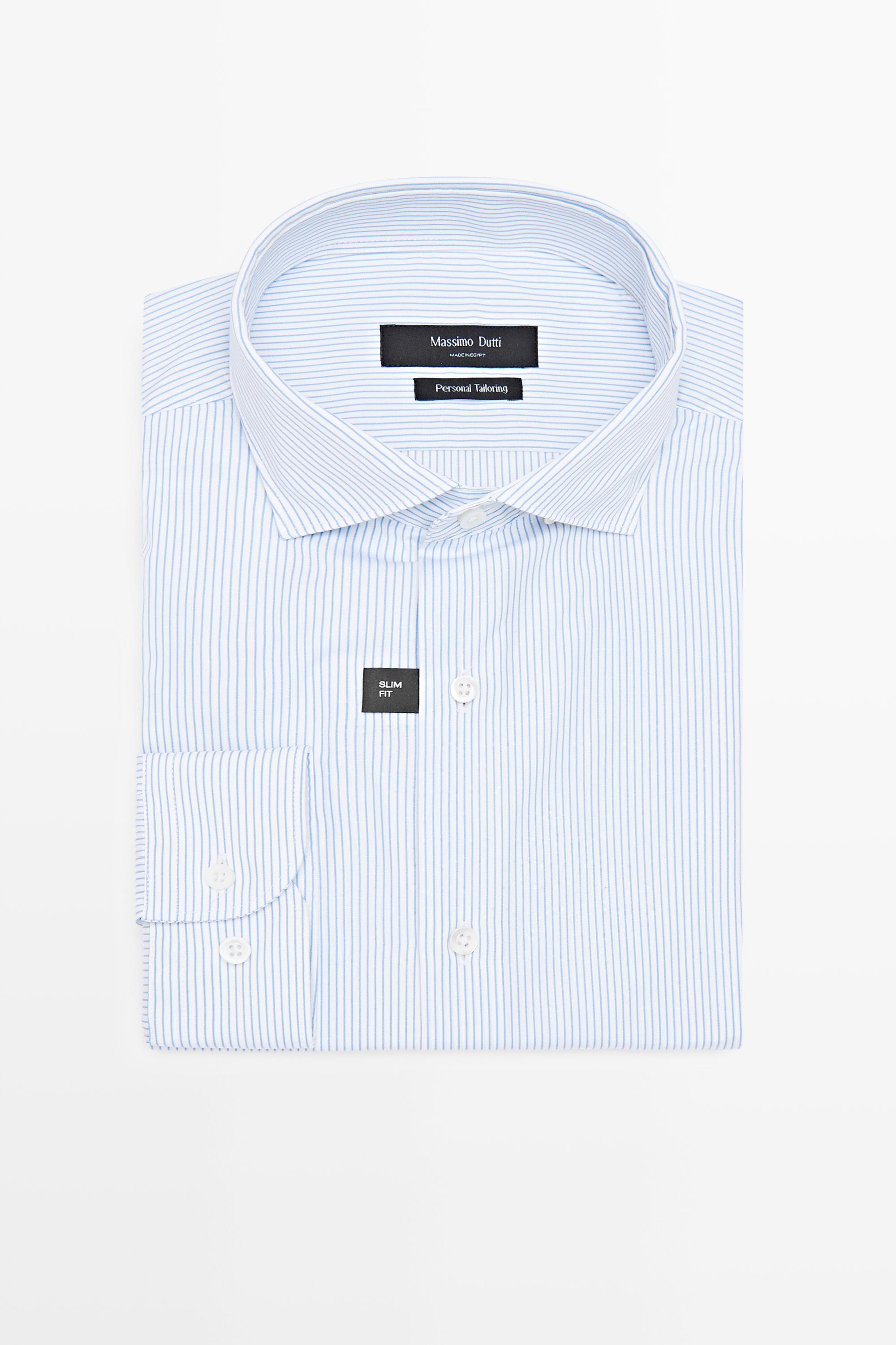 100% Cotton Striped Shirt — WHITE