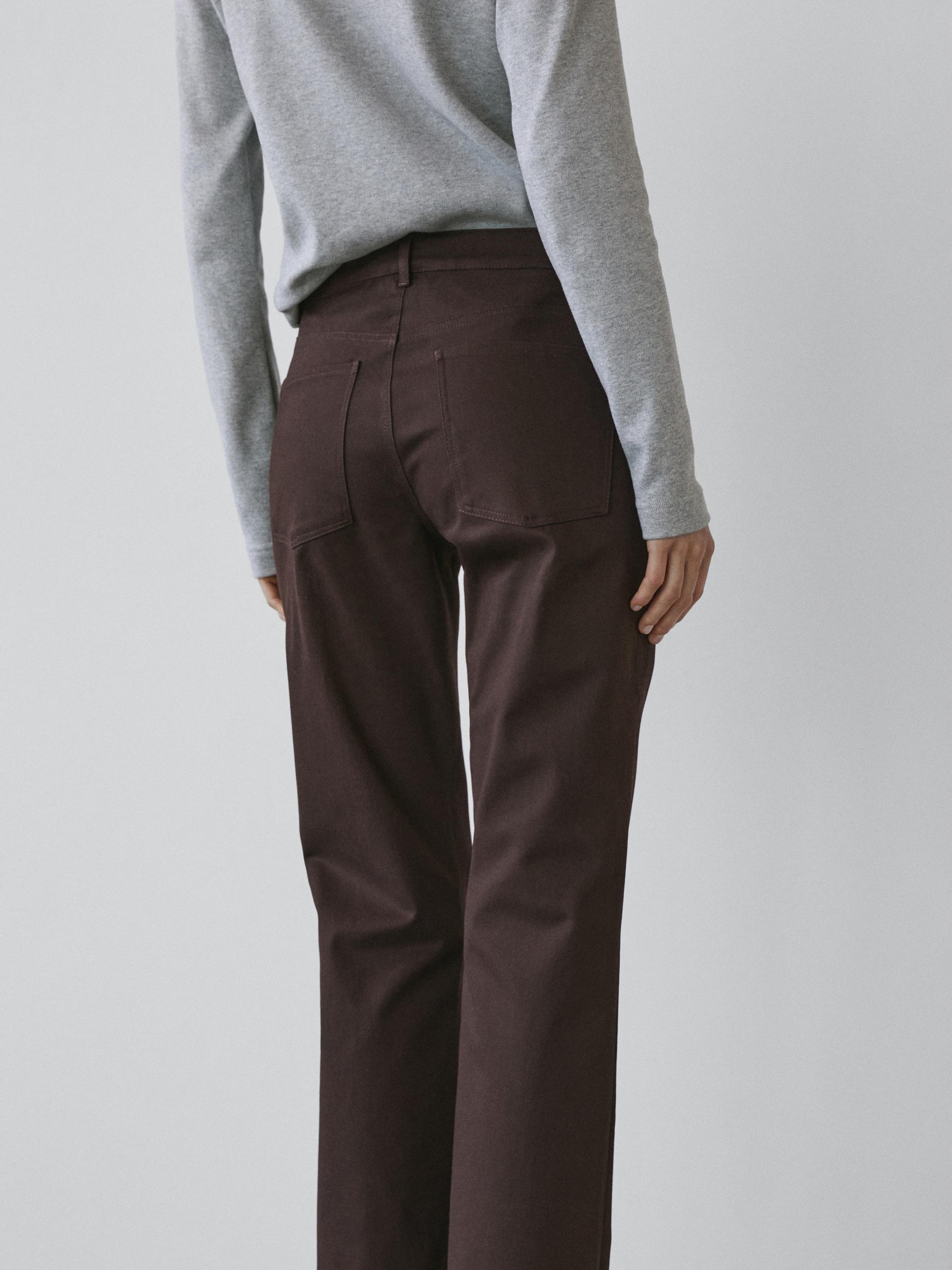 Boot-cut trousers — Chocolate
