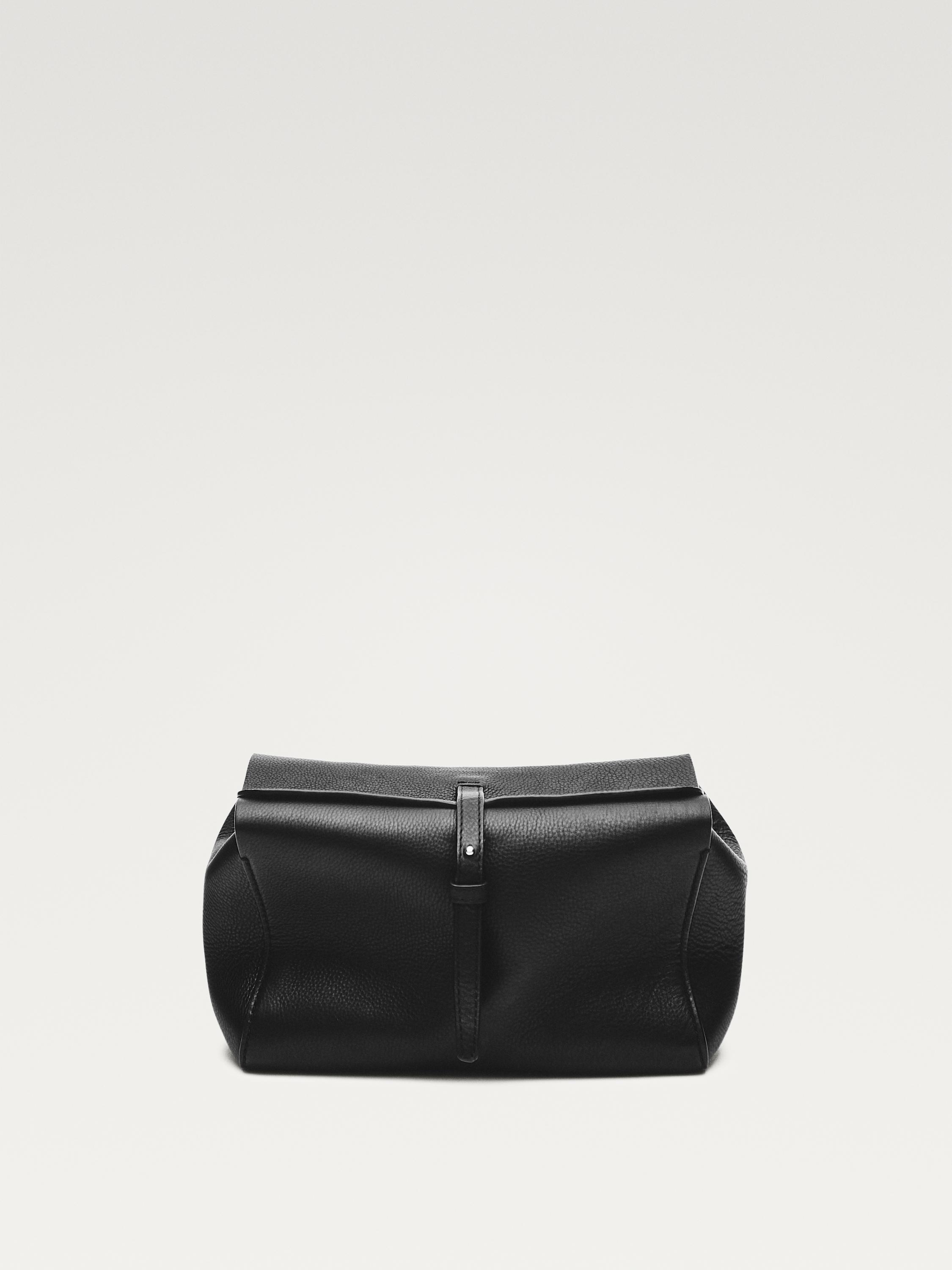 Nappa leather toiletry bag — BLACK