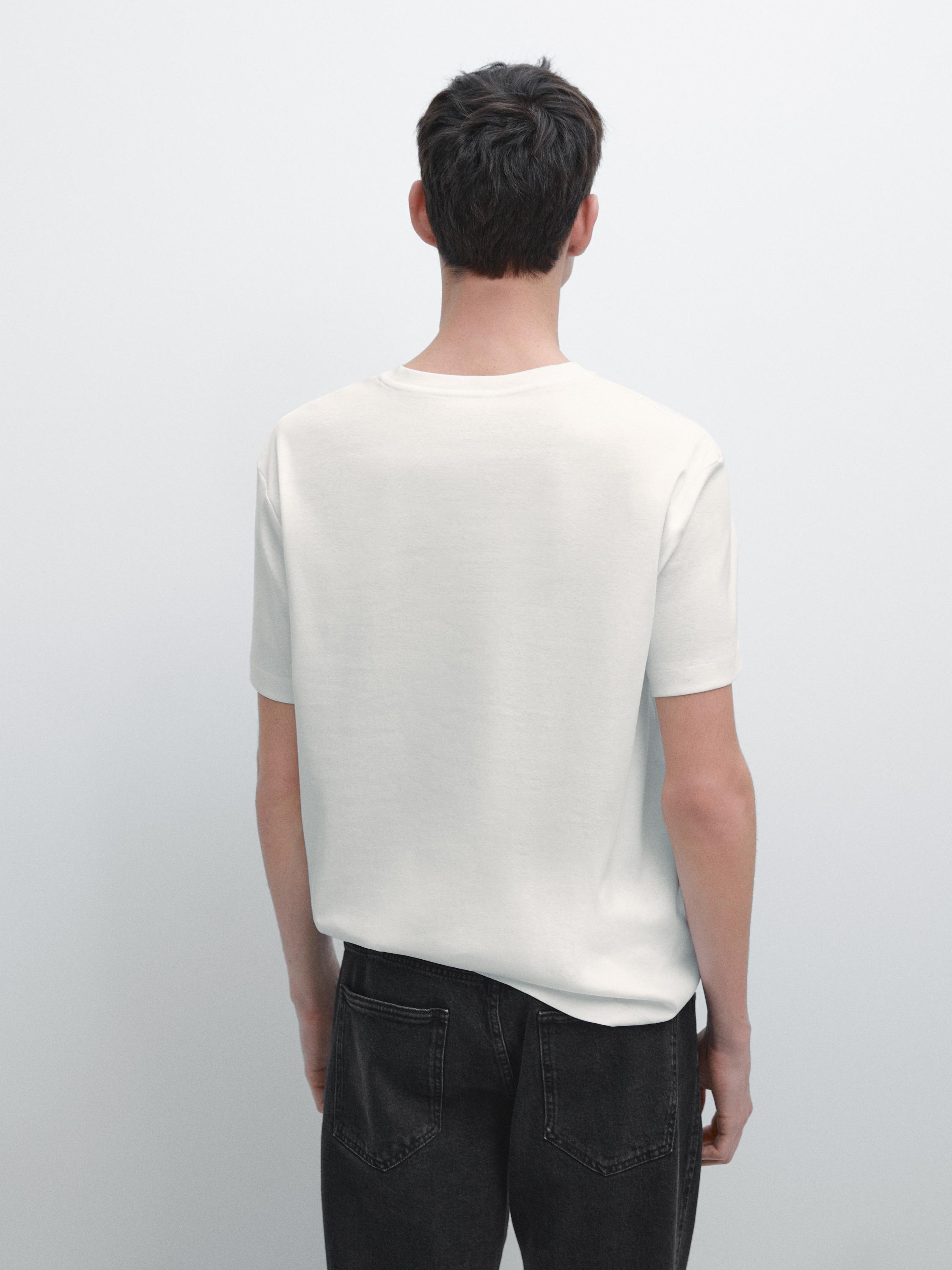 100% mercerised cotton T-shirt — WHITE