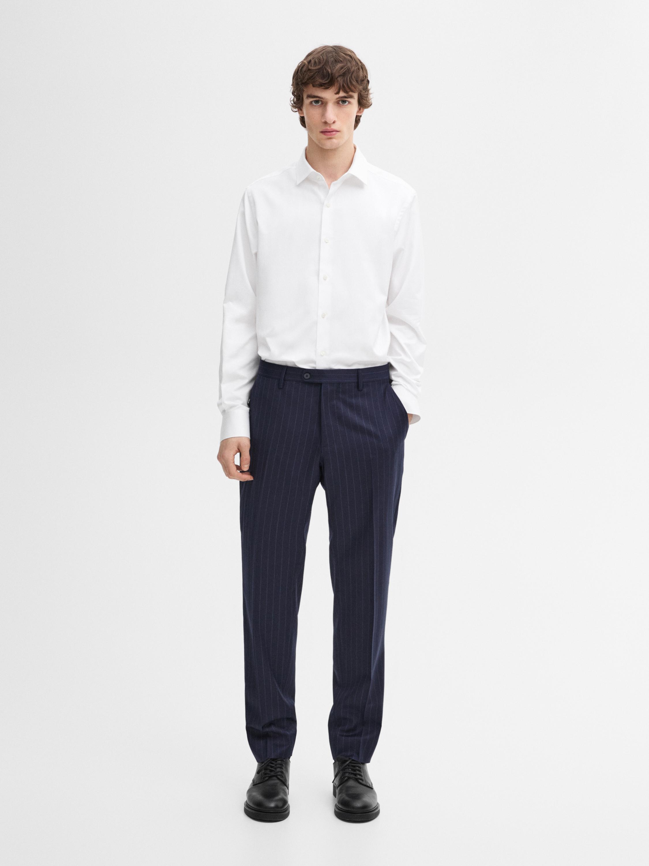 Slim fit 100% cotton shirt — WHITE