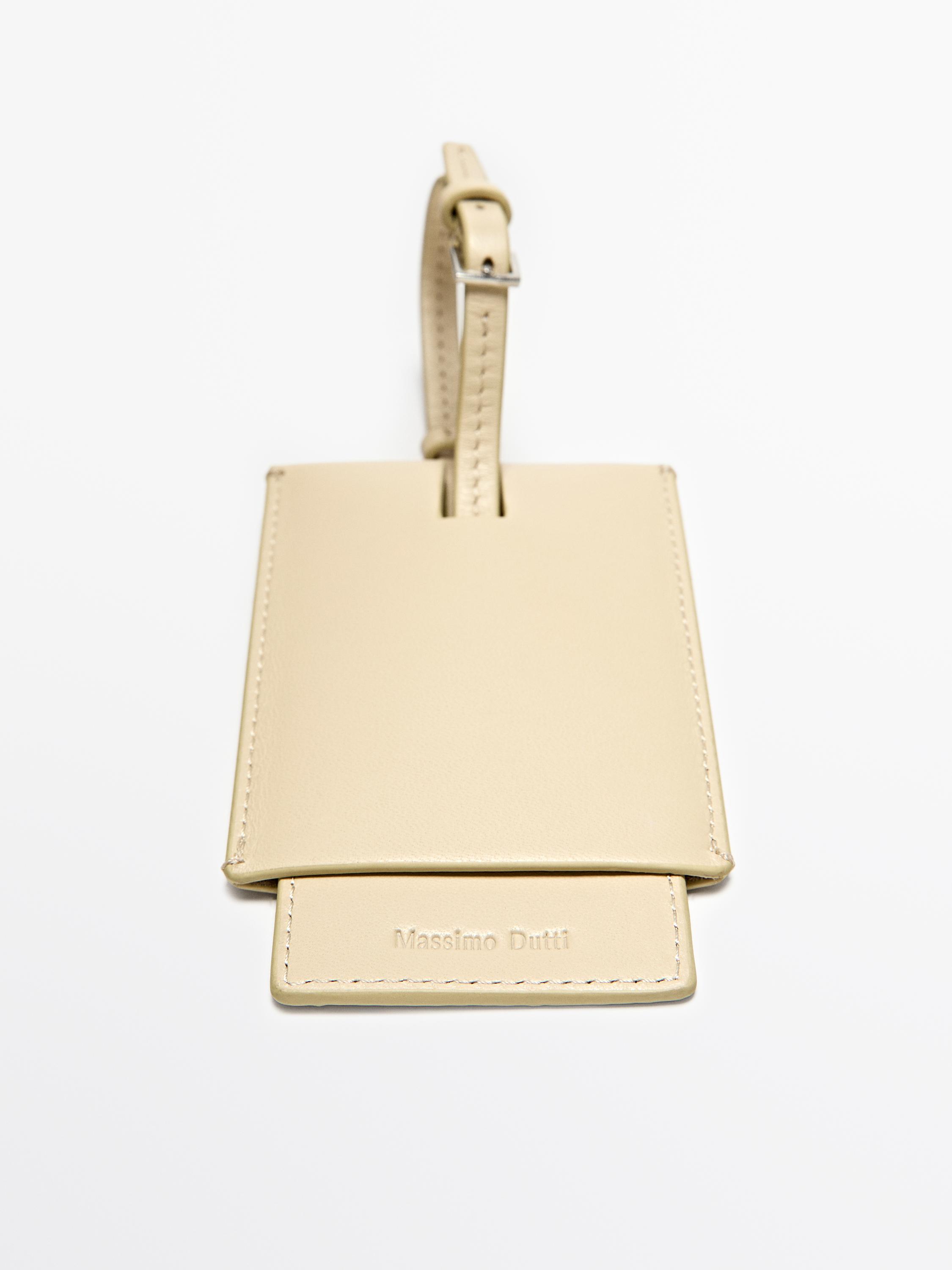 Nappa leather luggage tag — Vanilla