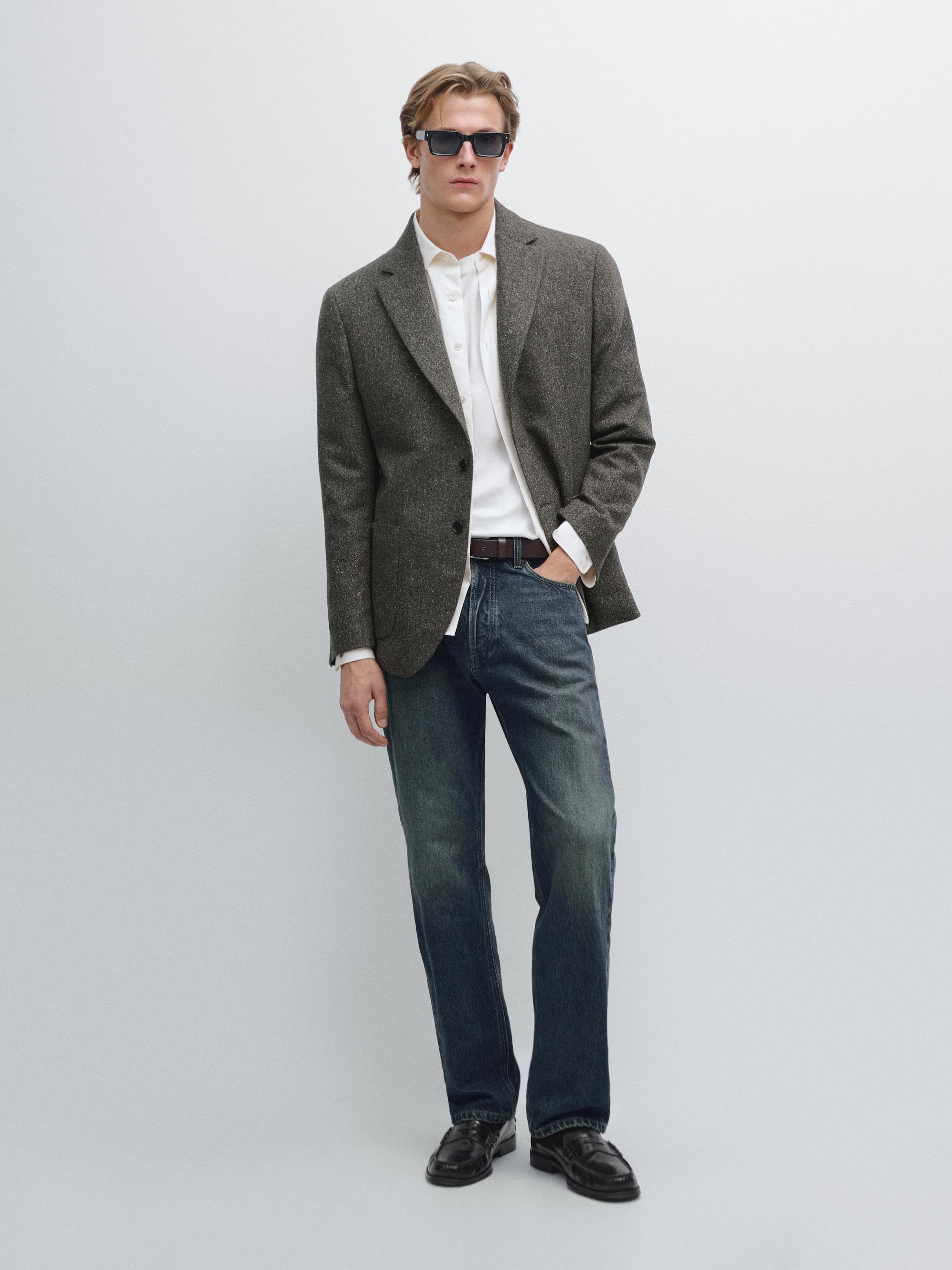 Jeans Straight Fit - Azul Medio - 31 (Eur 40) - Massimo Dutti - Hombre