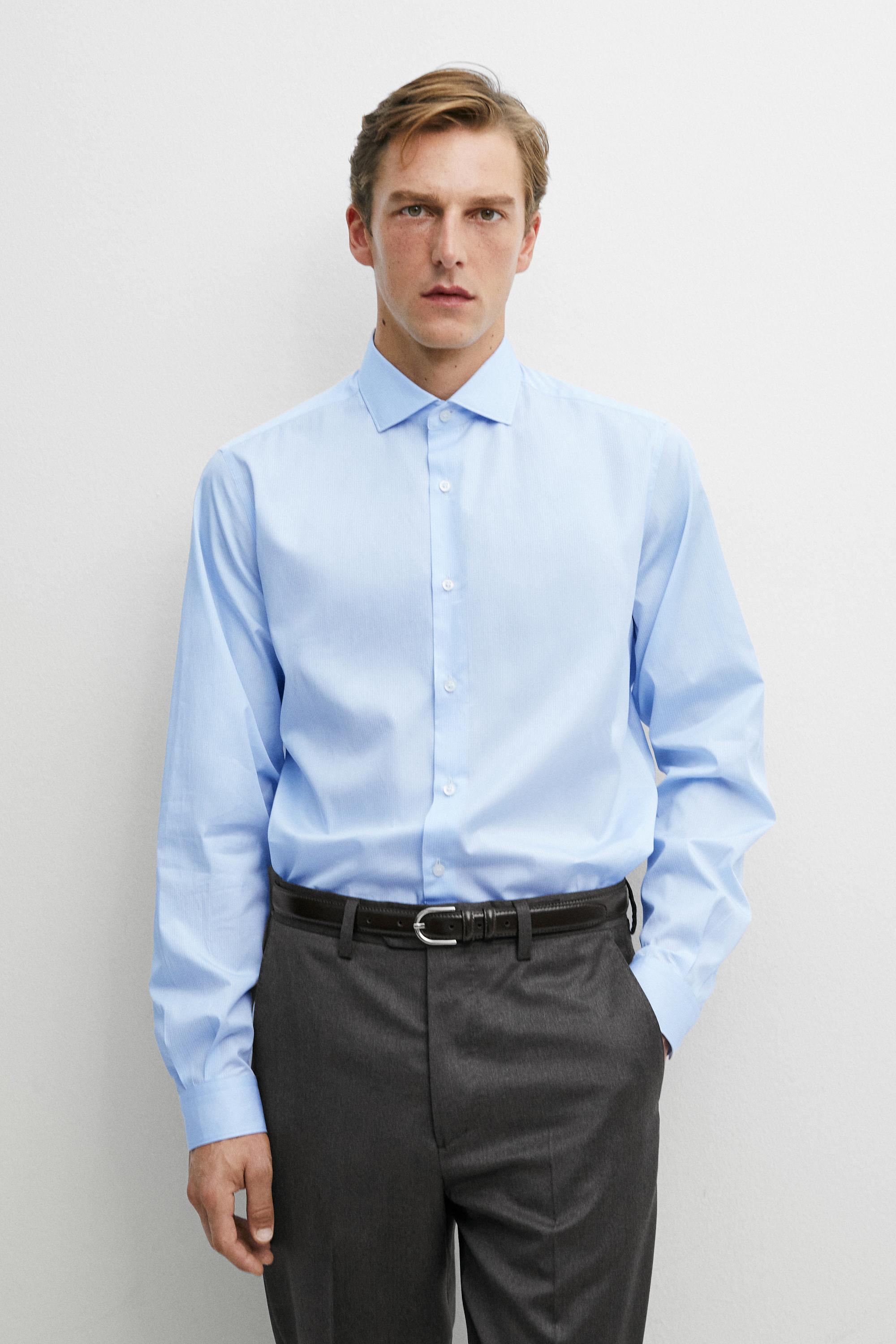 100% cotton striped shirt — SKY BLUE