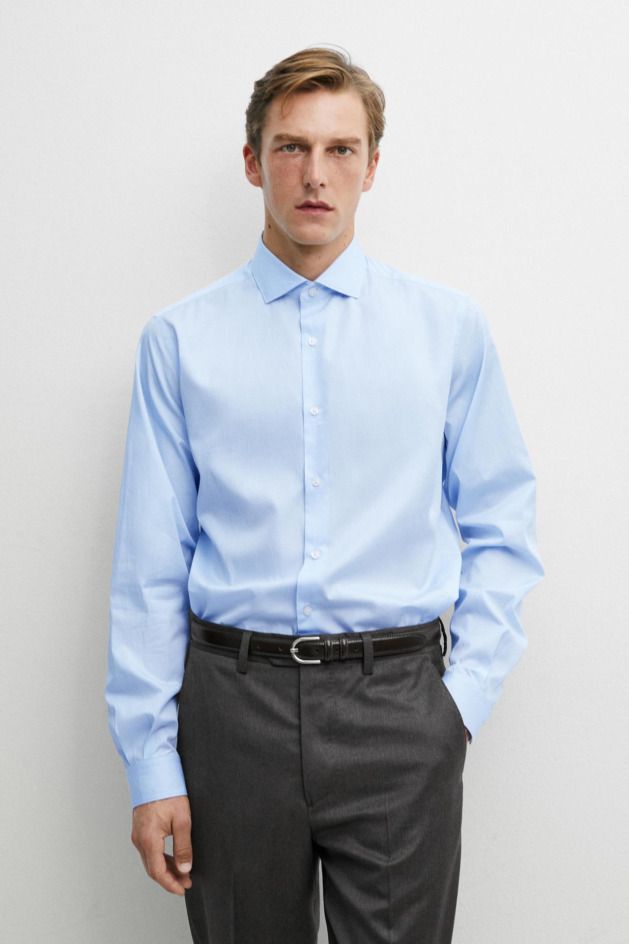 100% cotton striped shirt — SKY BLUE