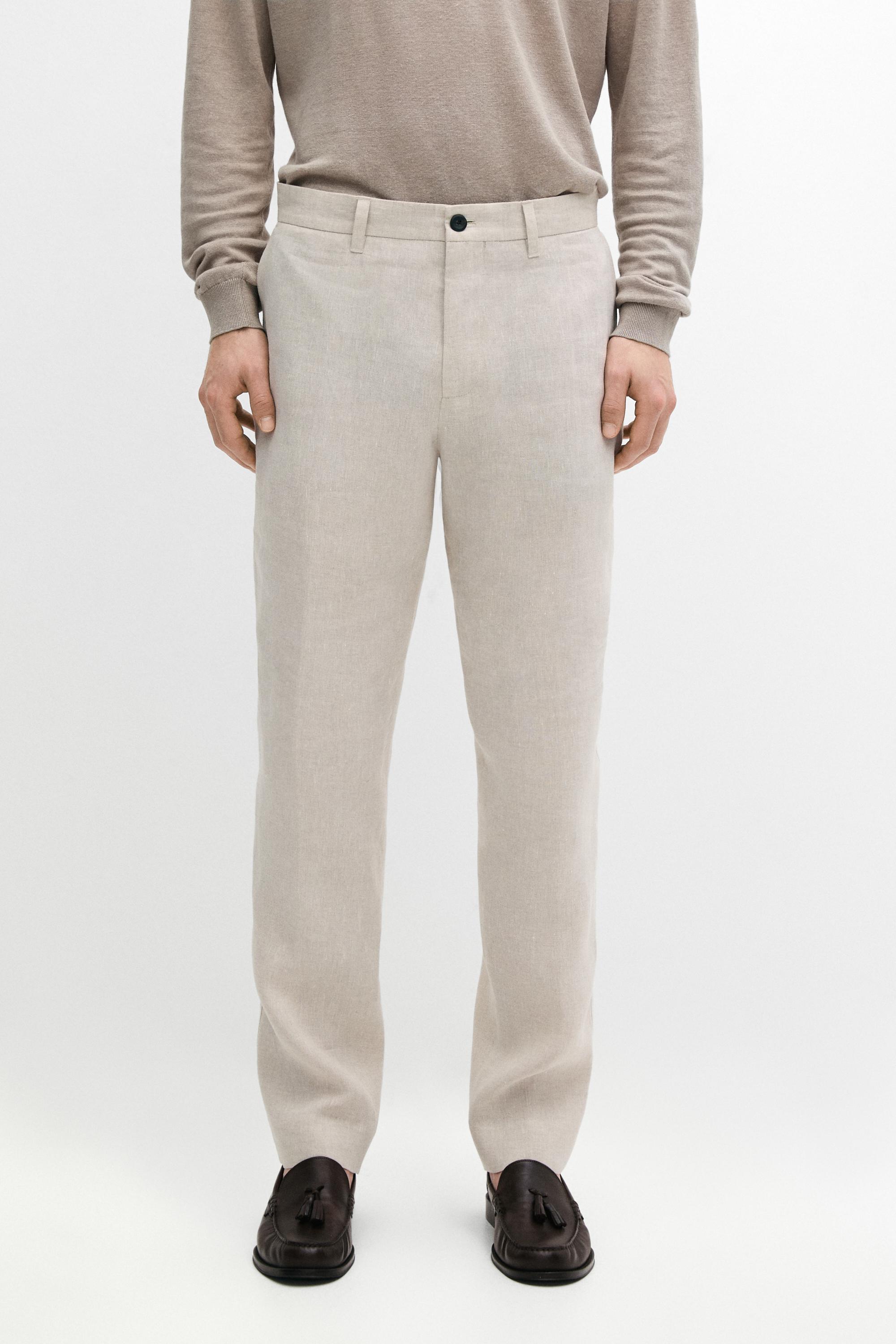 Linen suit trousers — CREAM
