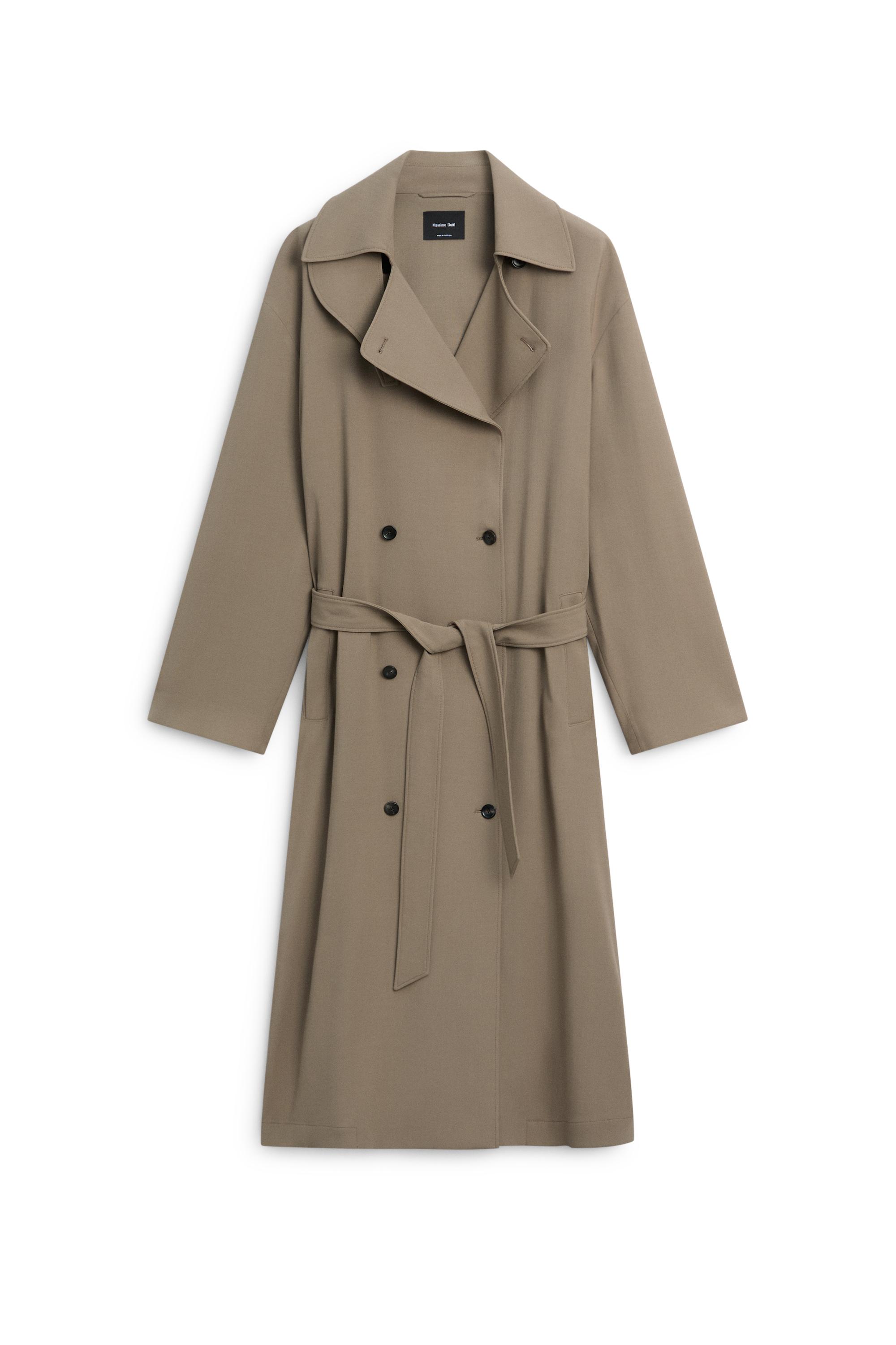 Long fluid wool trench coat - LIMITED EDITION by Massimo Dutti